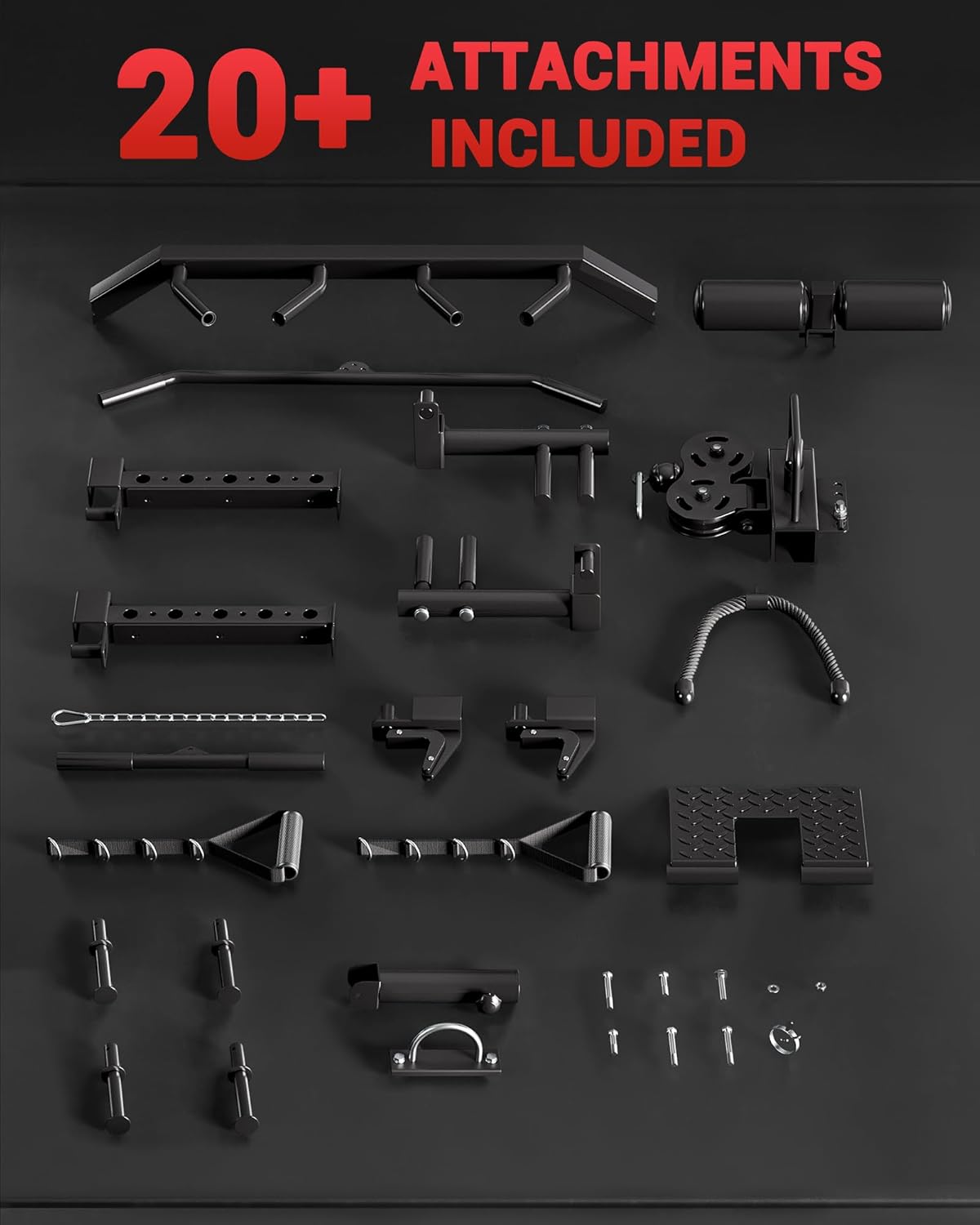 Over 20 attachments included with the Smith Machine