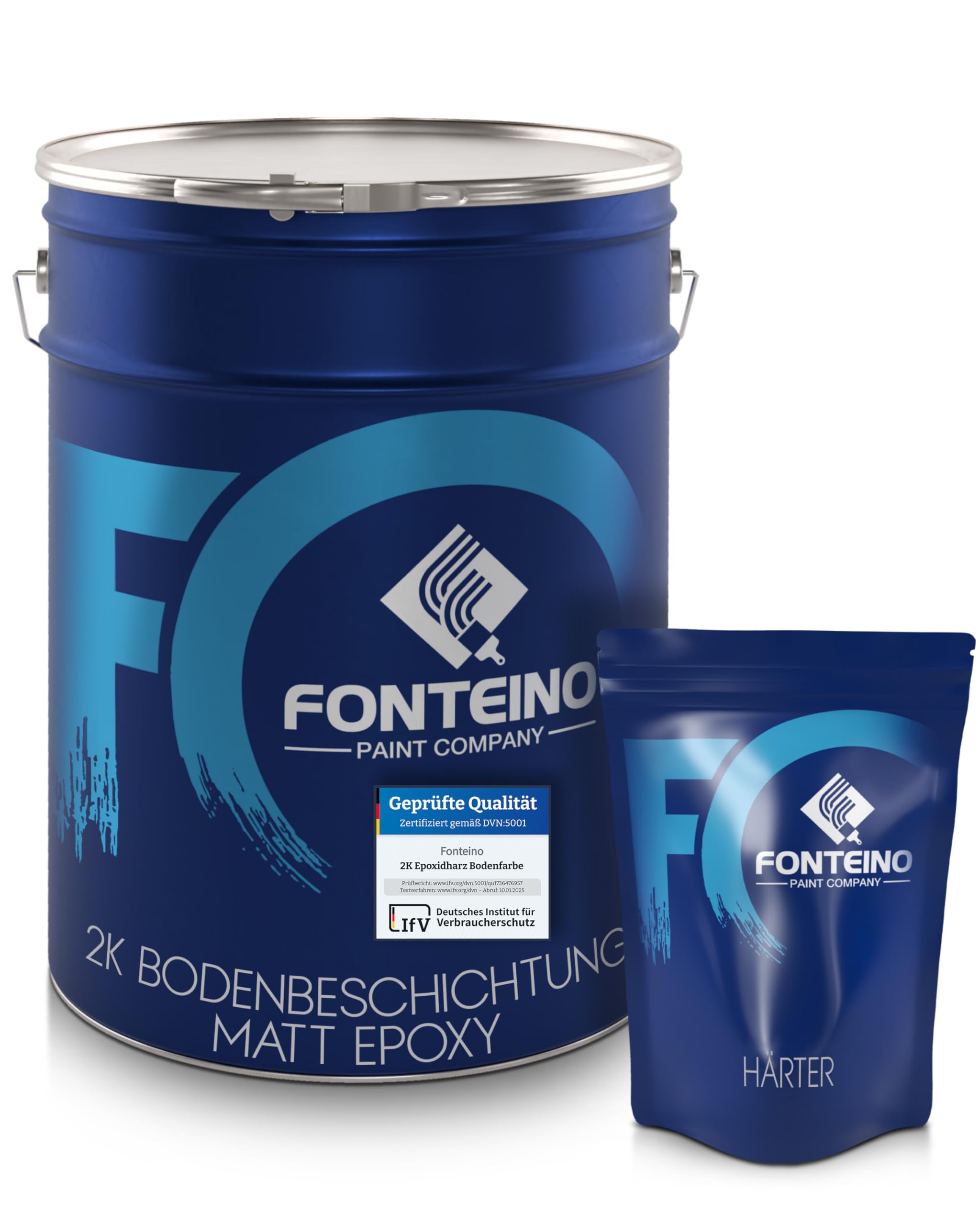 2K Epoxidharz Bodenbeschichtung Bodenfarbe Bodenlack MATT für Garage, Keller & Gewerbe – strapazierfähig, chemikalienbeständig & lösungsmittelfrei - Anthrazitgrau 5KG