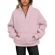 Jhsnjnr Pullover Women's Half Zip Sweatshirt Lined Zip Fleece Jumper Stand-Up Collar Oversized Sweat Jacket without Hood