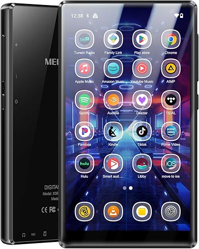 MECHEN Reproductor MP3 Android 13 de 256 GB  Pantalla táctil IPS de 5 pulgadas 1080P  Bluetooth, transmisión WiFi y altavoz integrado  Spotify