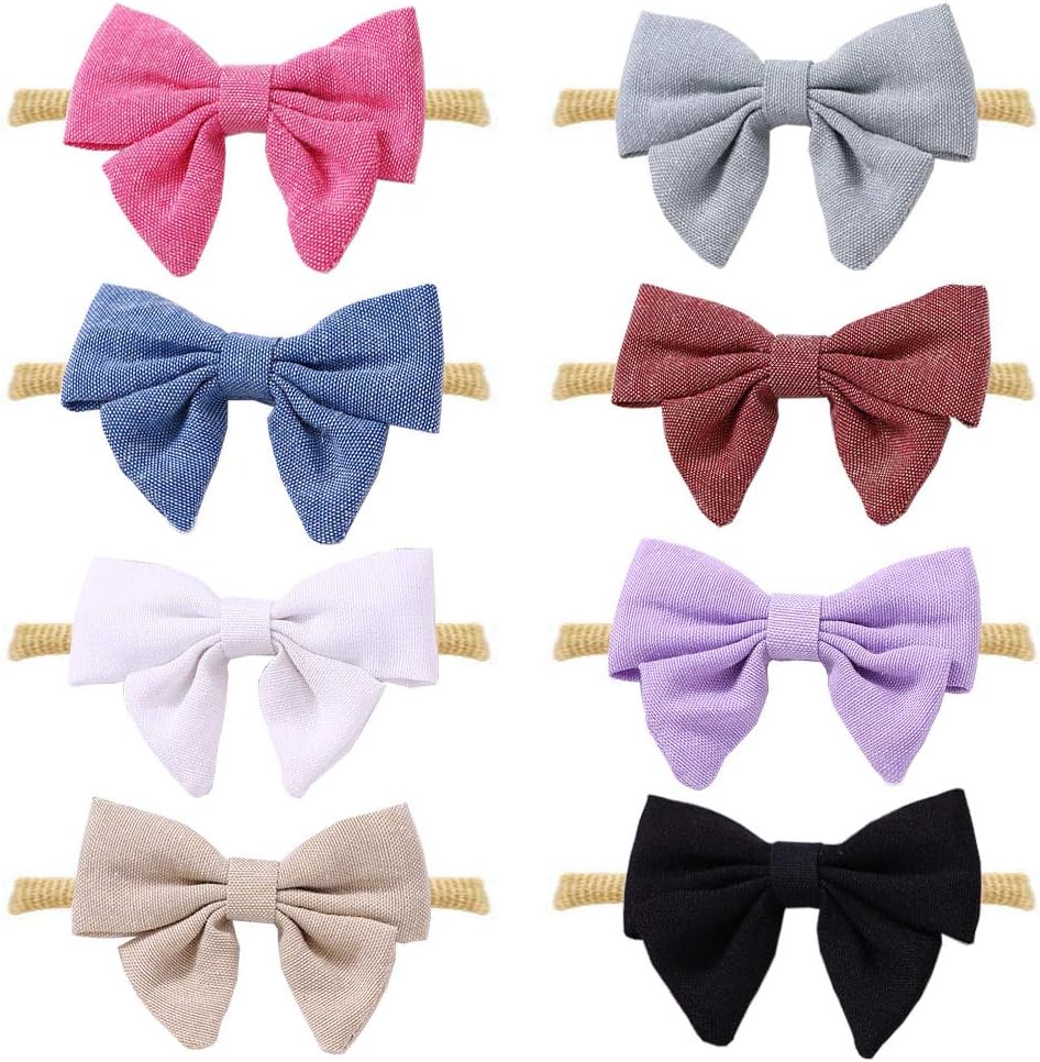Baby Girl Headbands and Bows,Hair Accessories Soft Nylon Headbands for Newborn Infant Toddlers Kids