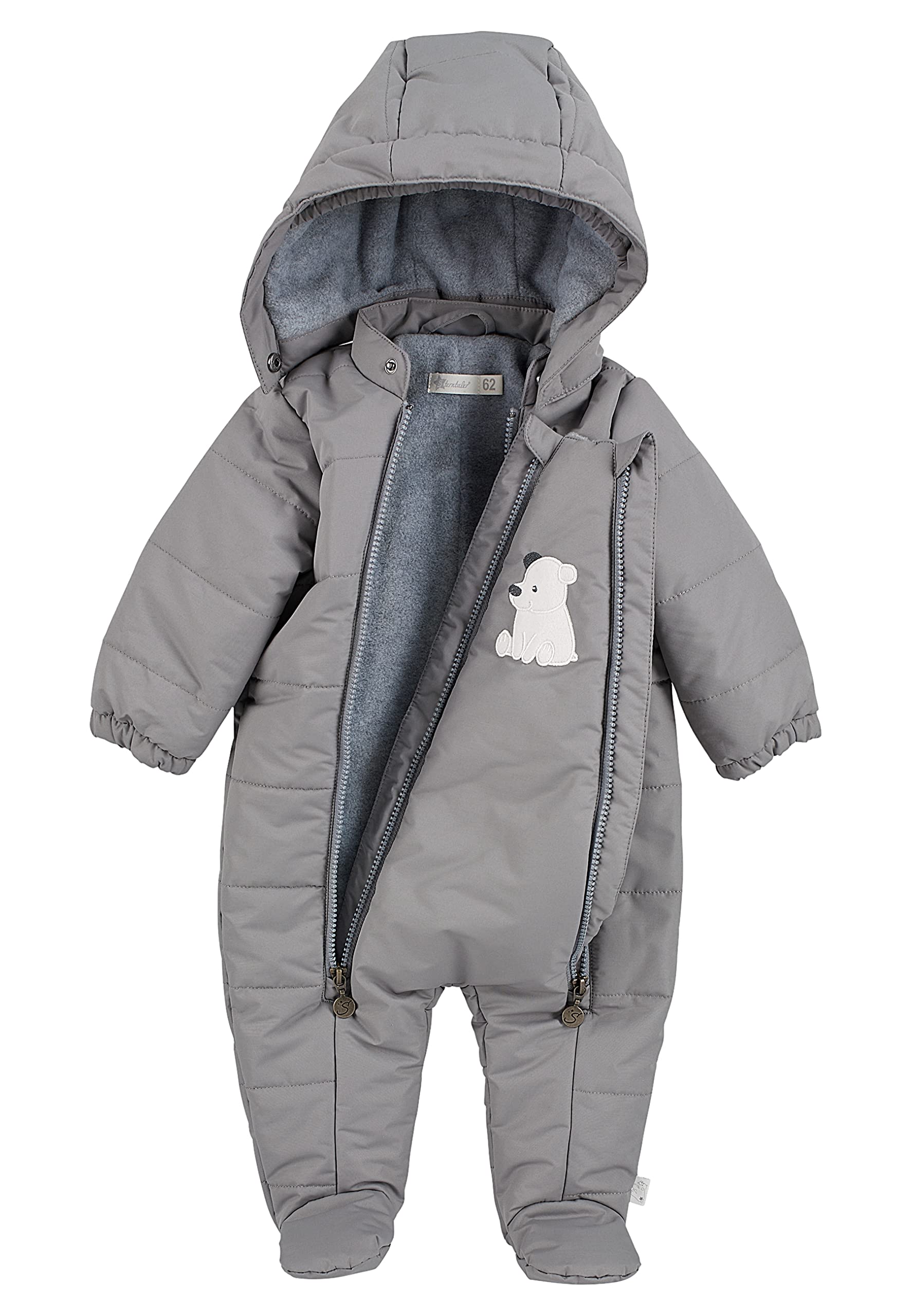 Sterntaler Unisex Kinder Overall Baby Overall gesteppt mit Kapuze Eisbär Elia