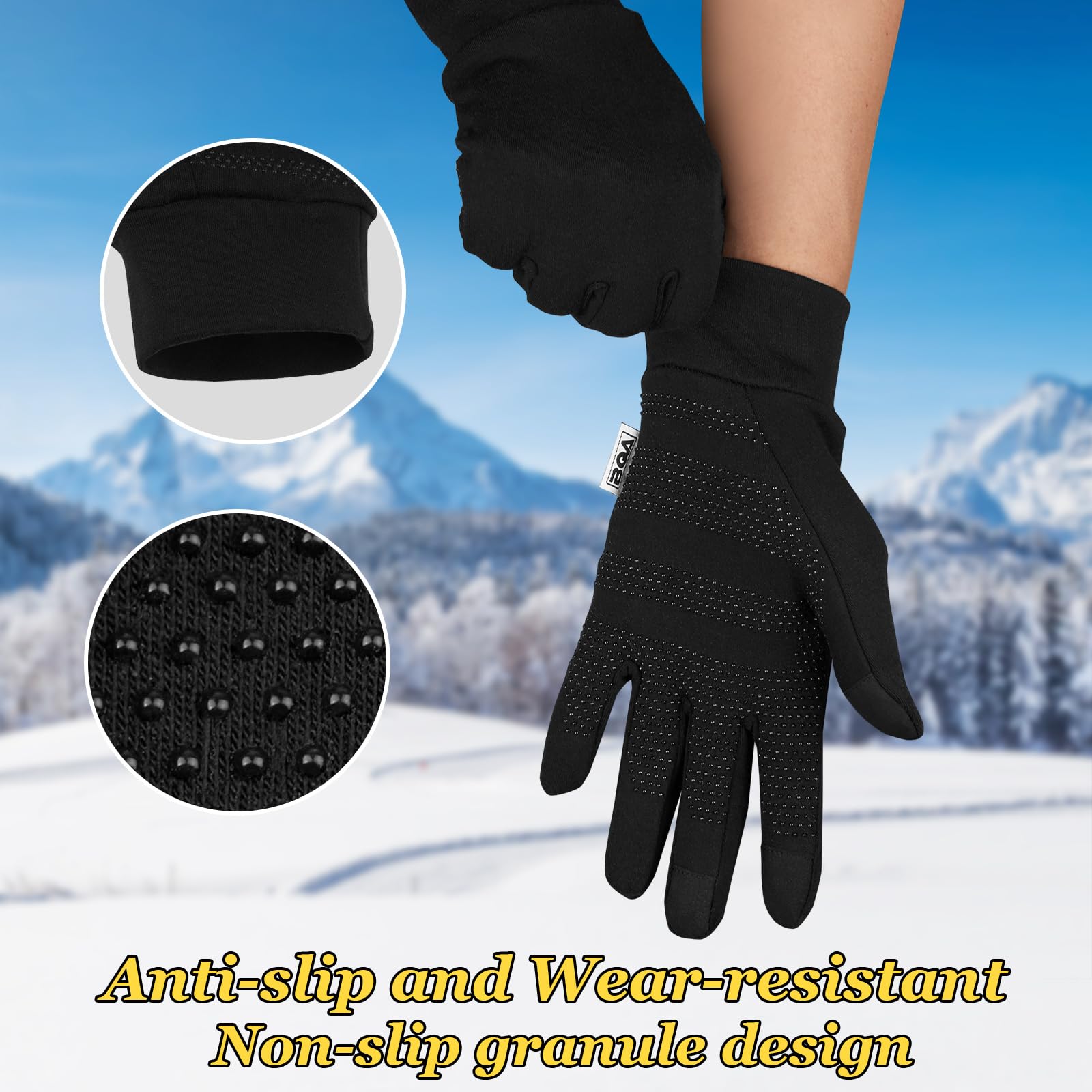 BQA Guantes de Invierno para Correr para Hombres Mujeres, Guantes Ligeros con Pantalla táctil para Ciclismo Ciclismo conducción Deportiva Actividades al Aire Libre