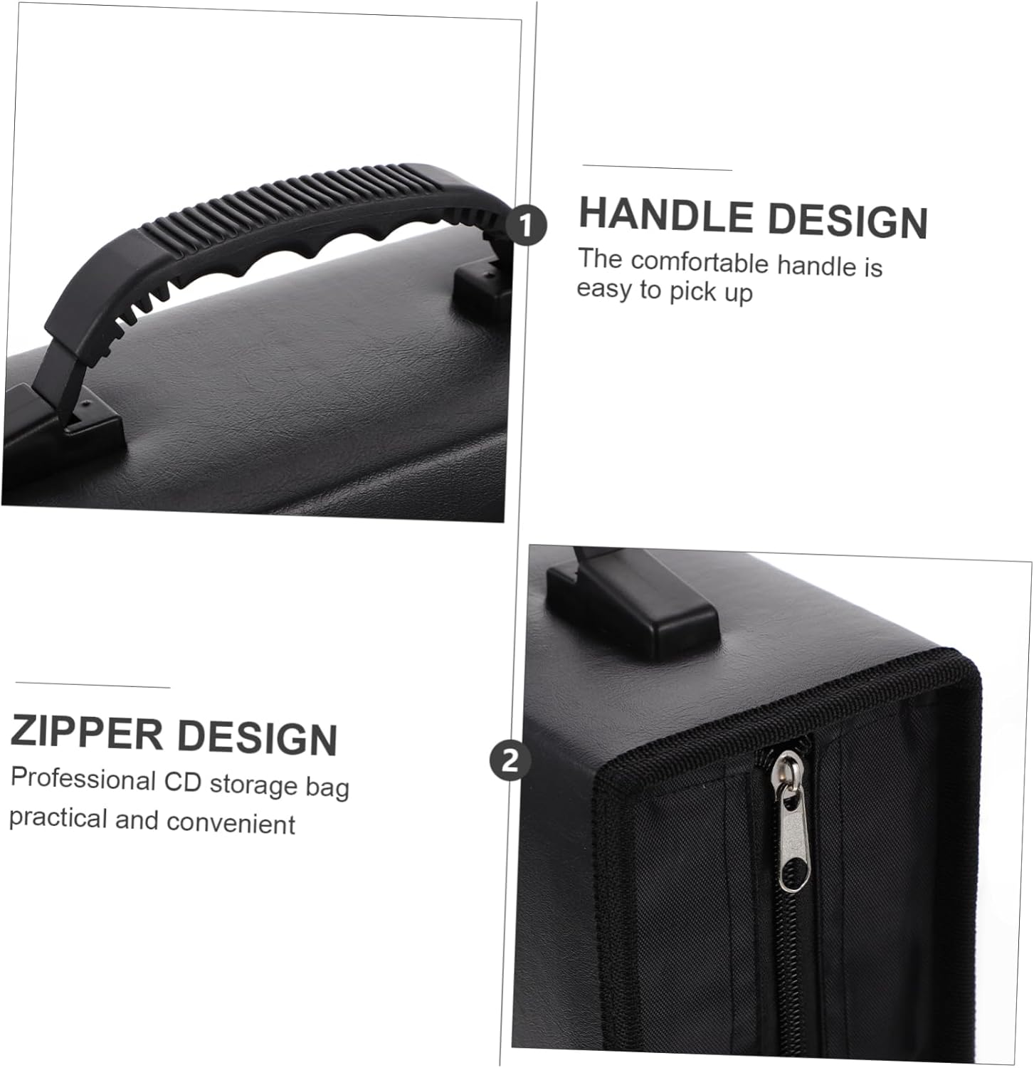 STOBAZA 2pcs Capacity Cd Storage Case Cd-ROM Case Zipper Large Capacity Storage Bag Binder Disc for Portable