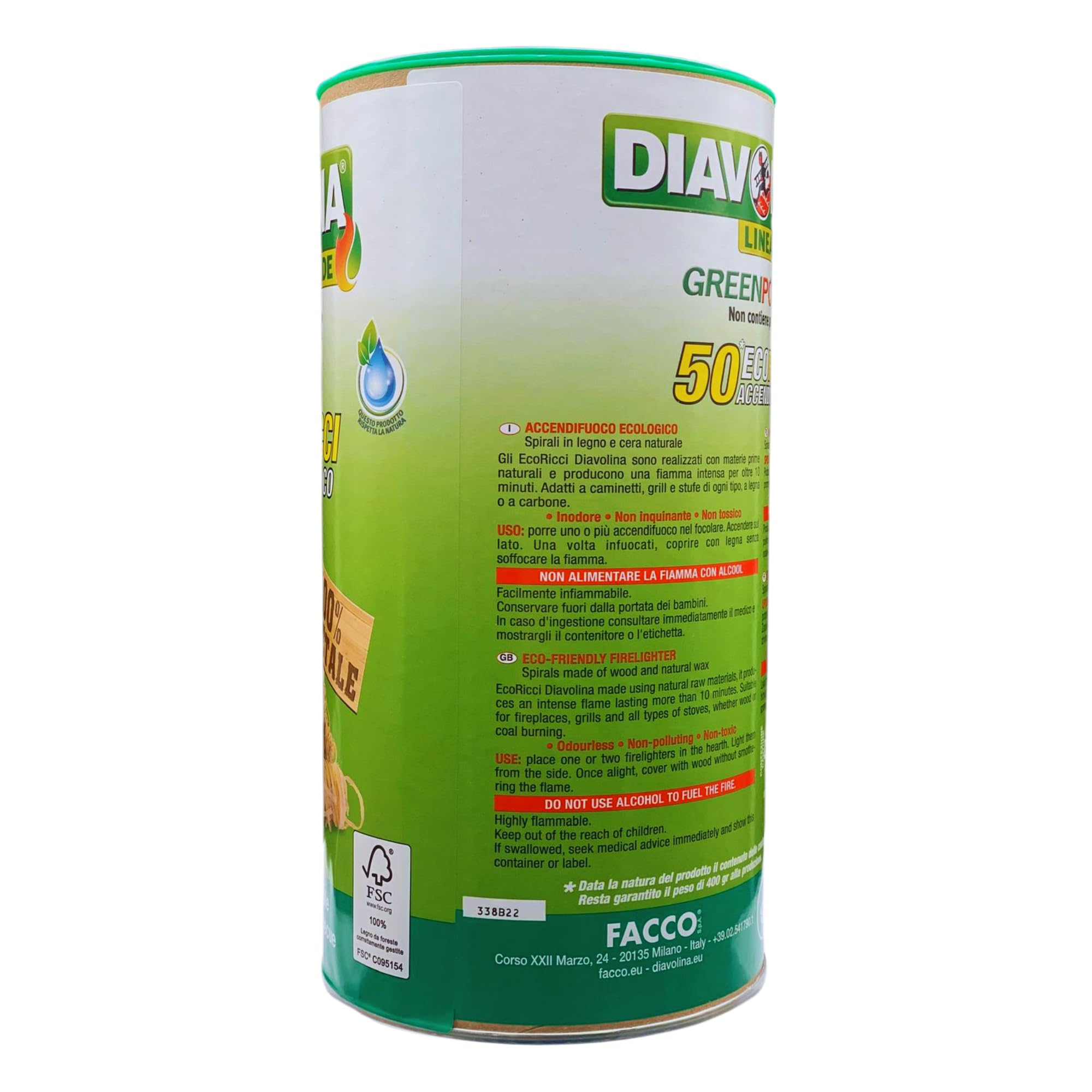 ECORICCI ACCENDIFUOCO 100% VEGETALE, Spirali in legno e cera naturale, Ideali per Camini, Stufe e Barbecue. 400 gr. (4)