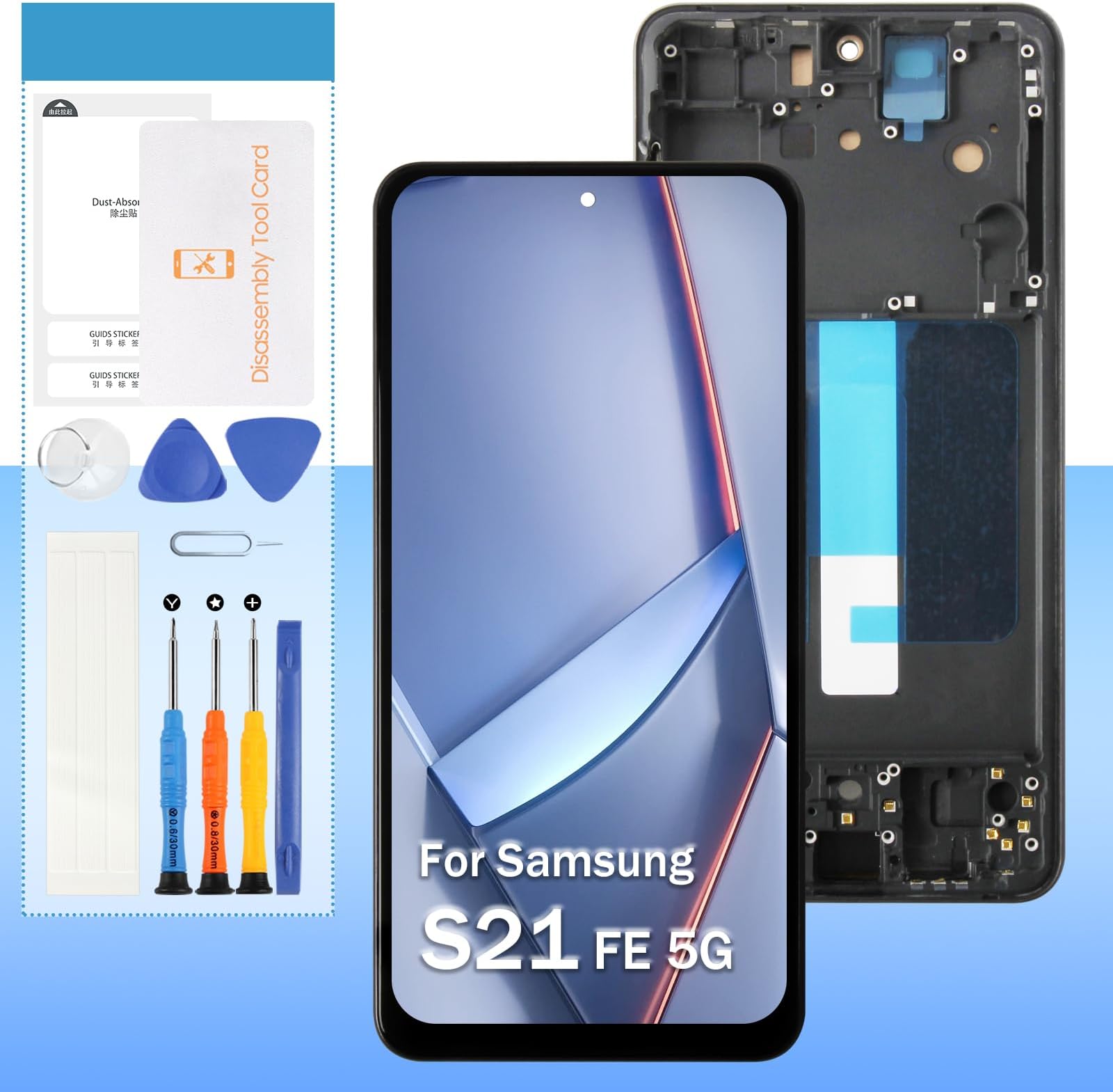 Incell for Samsung Galaxy S21 FE 5G Screen Replacement SM-G990 SM-G990U SM-G990B SM-G990W 6.4" LCD Display Touch Digitizer Assembly with Black Frame(Not Fingerprint)