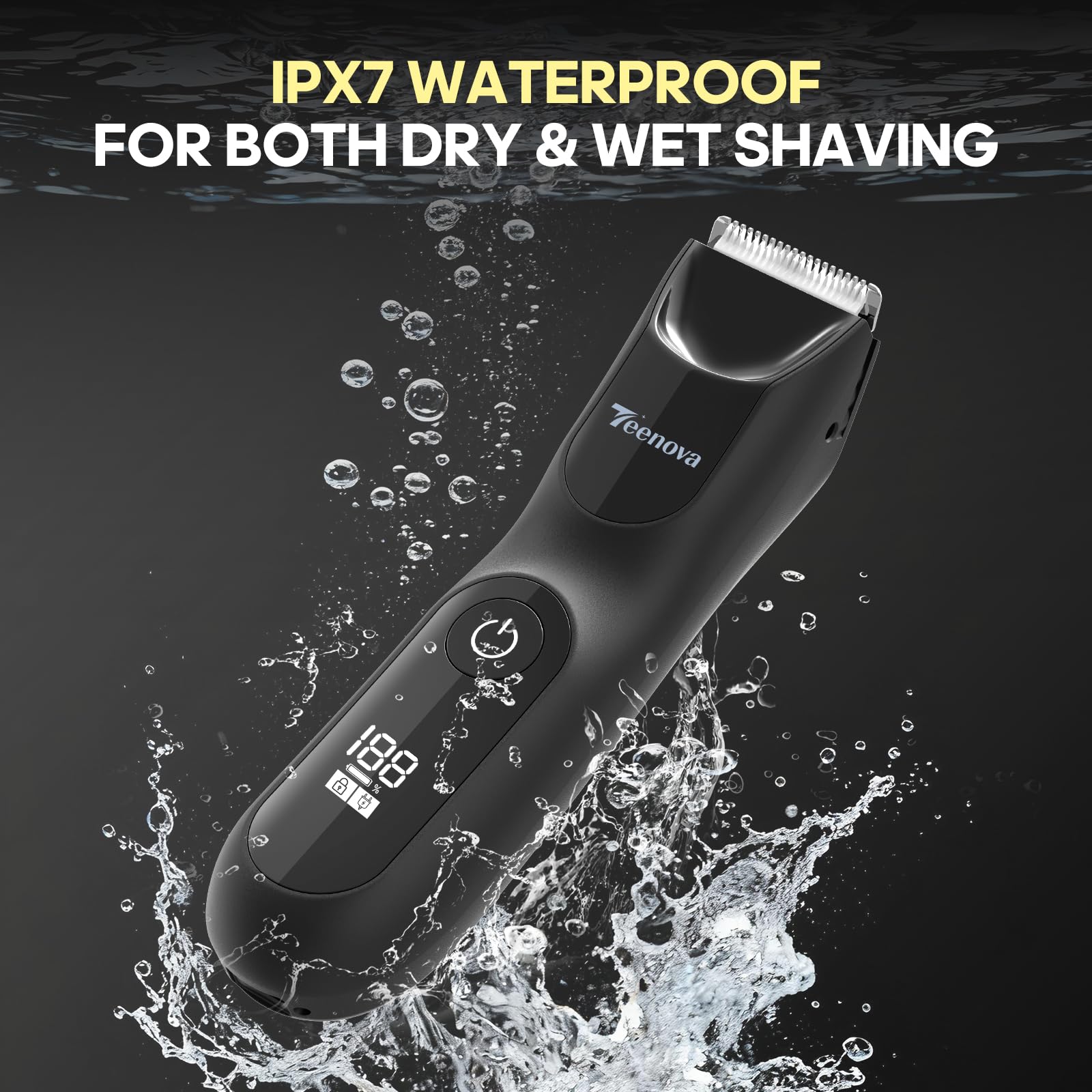 Manscape Body Hair Trimmer for Men, No Nick Pubic Bikini Trimmer for Women, 3 in 1 Versatile Groin Shaver with Nose Hair Trimmer, Cordless Dock Charging, LED Display, Wet/Dry Grommer (Black)
