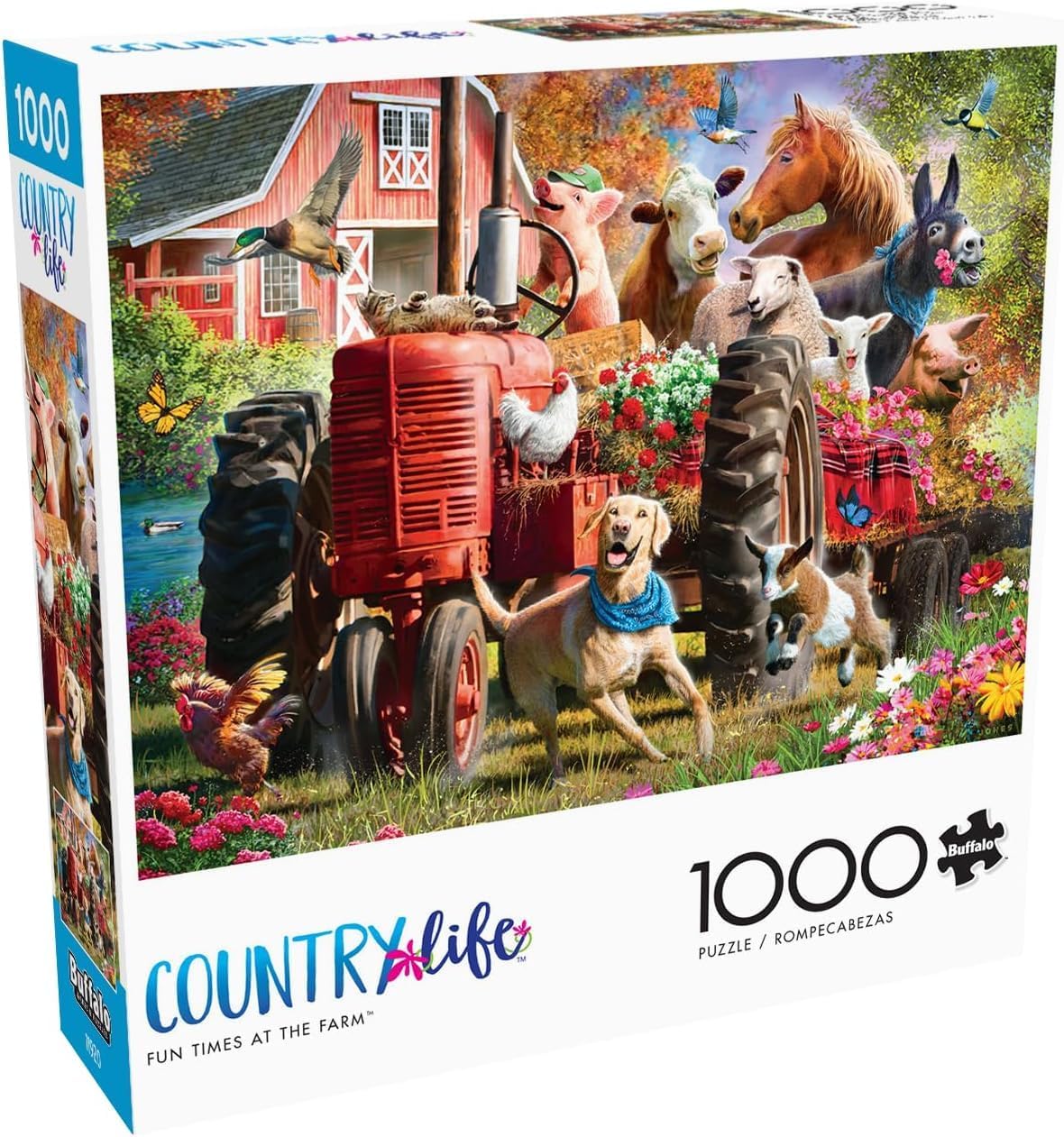 - Larry Jones - Fun Times at The Farm - 1000 Piece Jigsaw Puzzle for Adults -Challenging Puzzle Perfect for Game Nights - Finished Size is 26.75 x 19.75