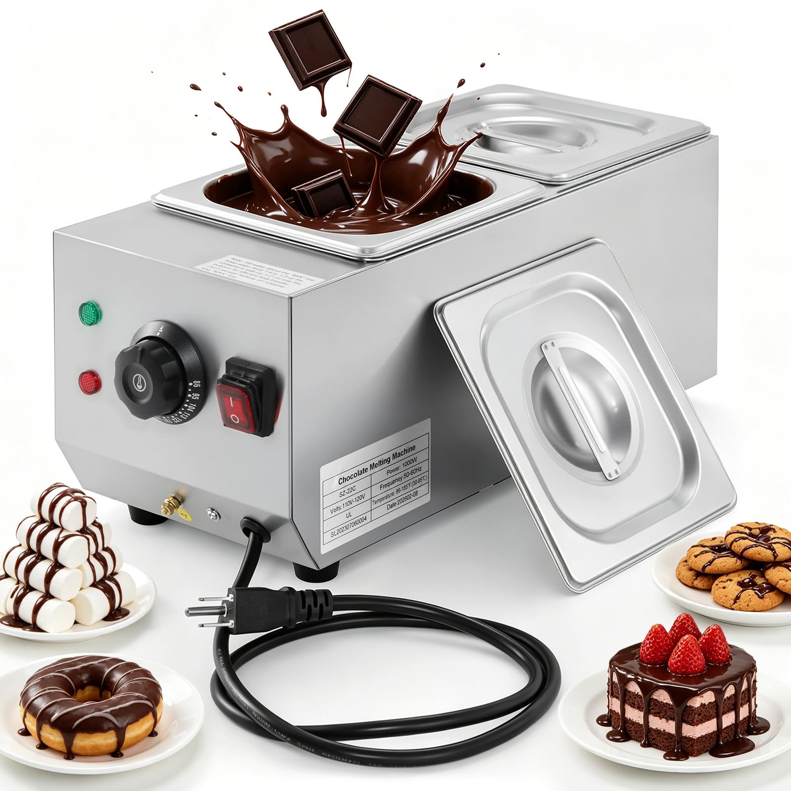 Photo 1 of Dyna-Living Chocolate Melting Pot 2-Tanks Chocolate Tempering Machine