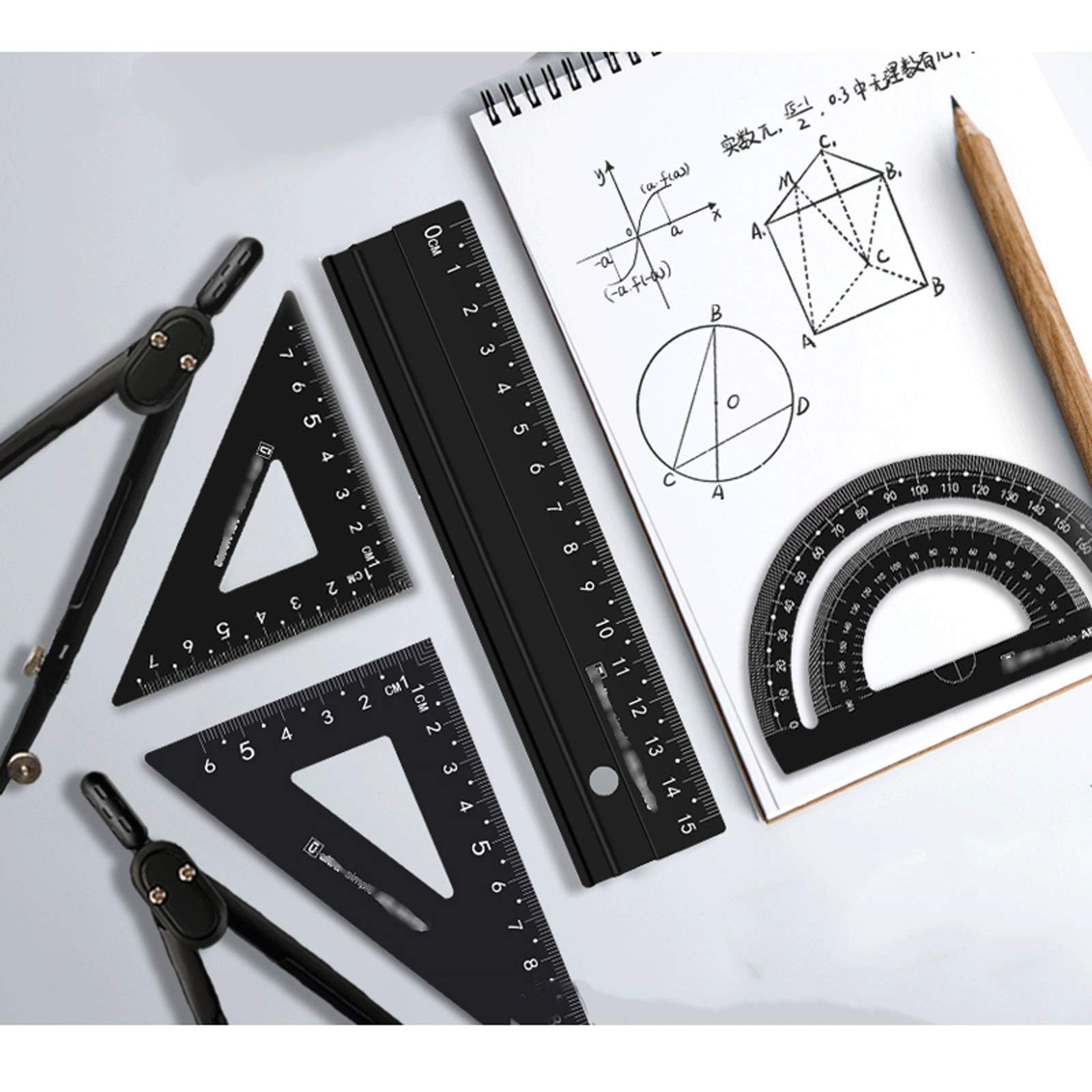 SwePer Boussoles Ensemble de compas multifonctionnel for étudiant, ensemble de règles de géométrie de test, ensemble de 6 outils de dessin mathématique et fournitures de bureau scolaires Outils de mes