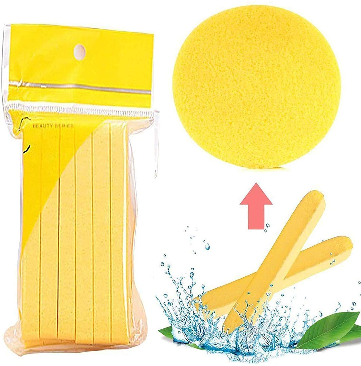 MAPLE Facial Cleaning Wash Puff Sponge 12 Stick Face Cleansing Pad Soft,Yellow, 30 Grams, Pack Of 1-image-32