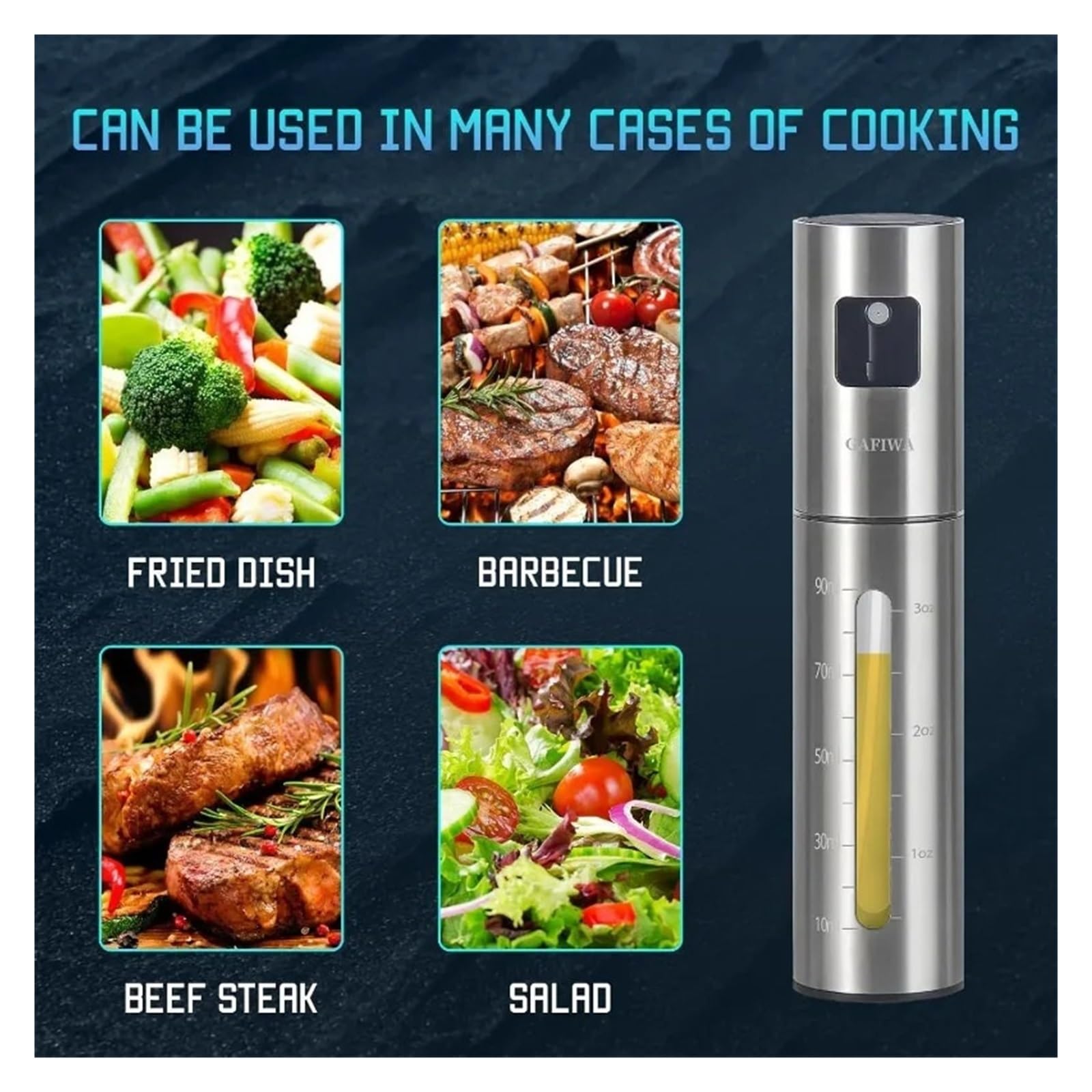 Condimento for barbecue con erogatore for bottiglia di olio in acciaio inossidabile da 100 ml for cucinare(2pcs)