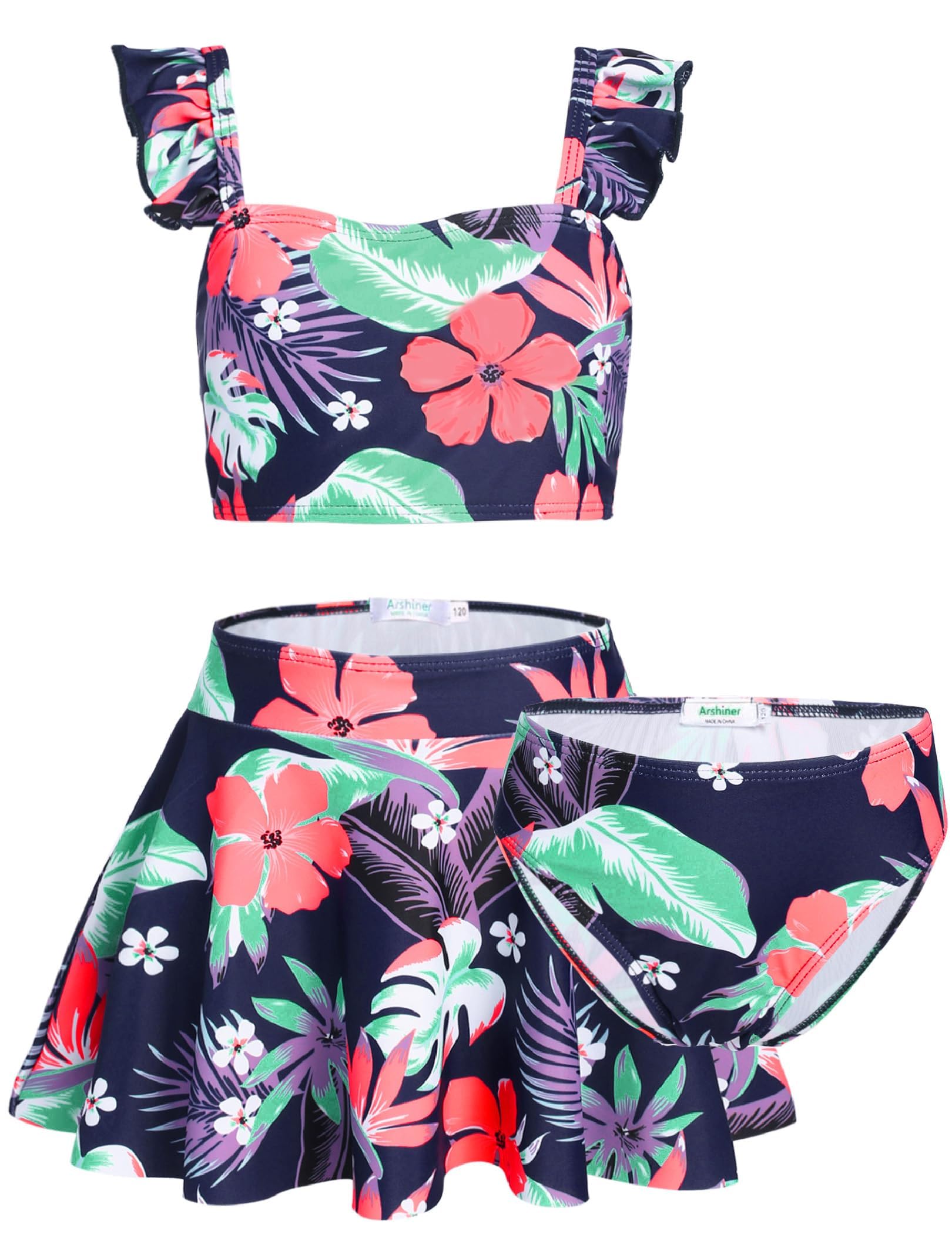 Arshiner Badmode voor meisjes, kinderbikini, gesmokte