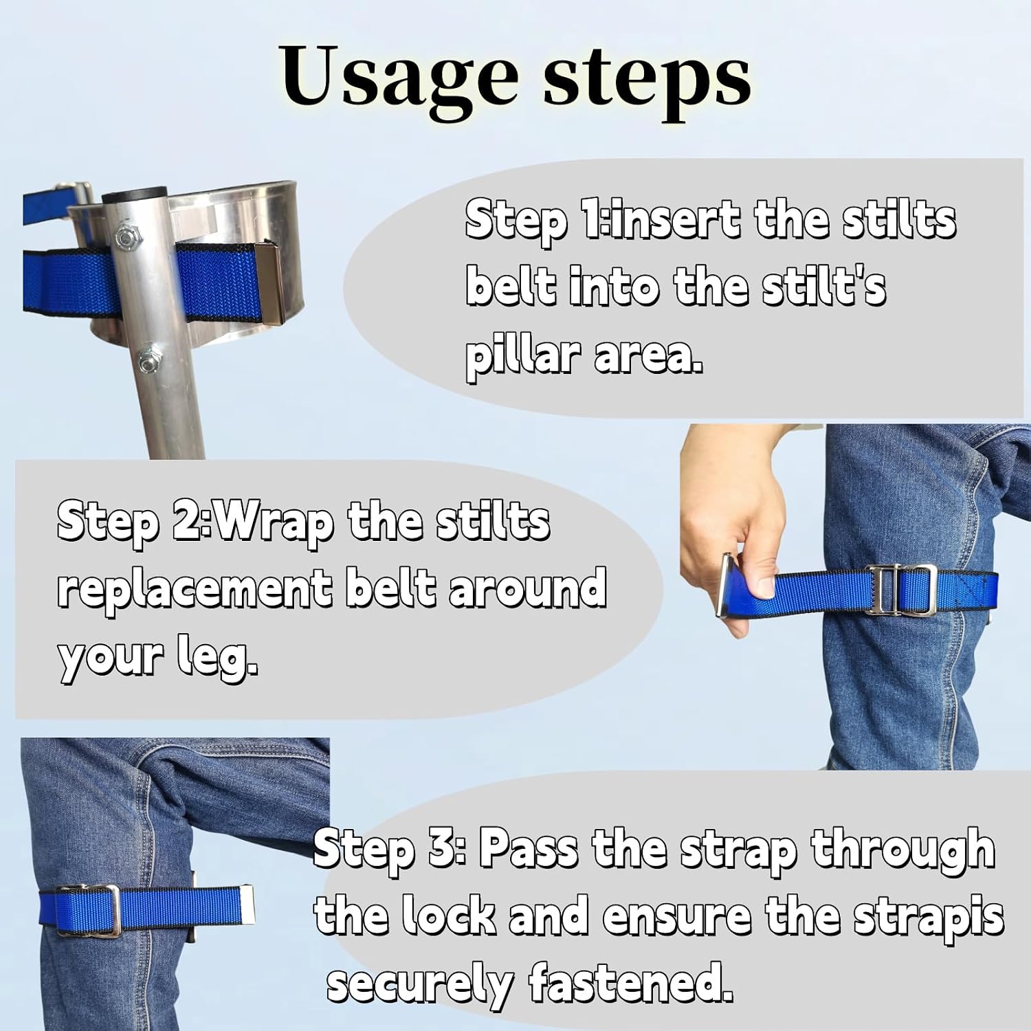 2 Pieces Drywall Stilt Straps, Adjustable Leg Strap kit, Nylon Stilt Set, for Street Performance, Home Decoration, high Wall Painting, Fixed plastering and Wiring