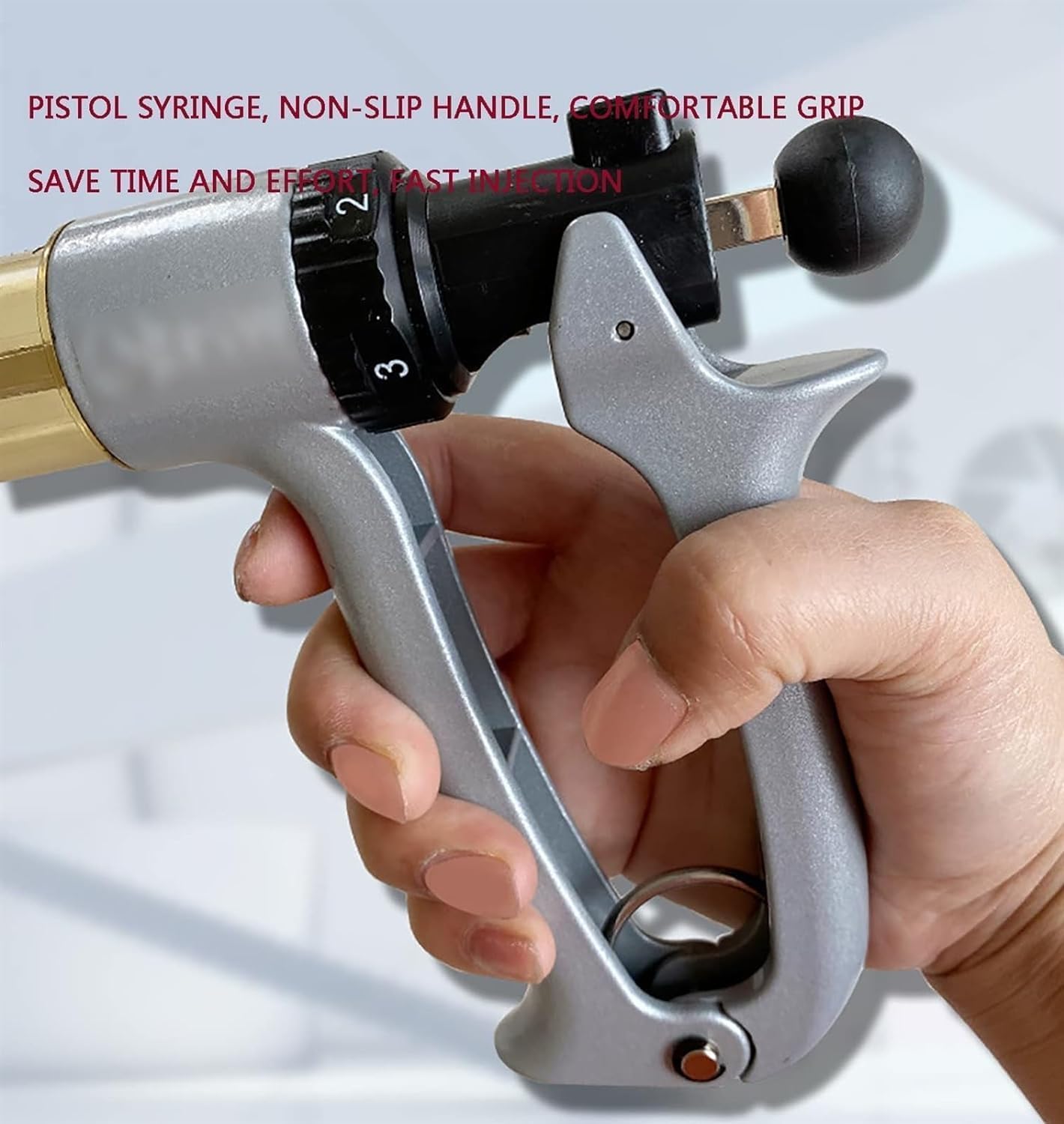 Siringa per Bestiame da 25 Ml/50 Ml, Pistola per Iniezione Continua per Bestiame con Dosaggio Regolabile, Dispenser per Medicinali Veterinari, Strumento Veterinario per Bovini, Capre, Suini,50ML