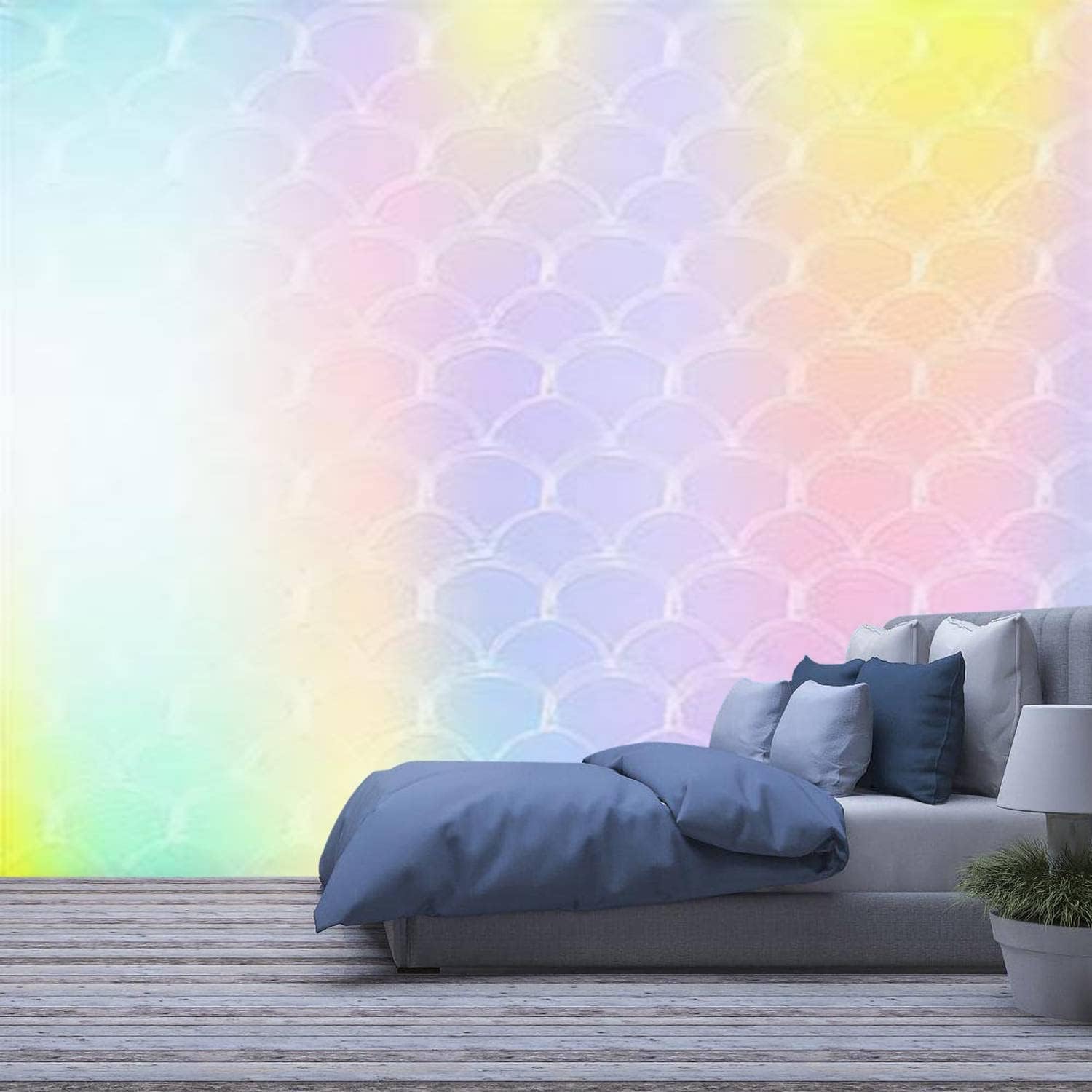 Papier peint 3D écailles colorées sur mesure pour décoration murale de salon
