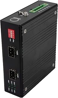 Extended Temperature Range 10G SFP+ to SFP+ Fiber to Fiber Media Converter - DIN Rail - 10G OEO 3R Transparent Repeater - 2 x Open SFP+ Slots - Supports 10GB SFP+ or 1GB SFP's - Without Transceivers