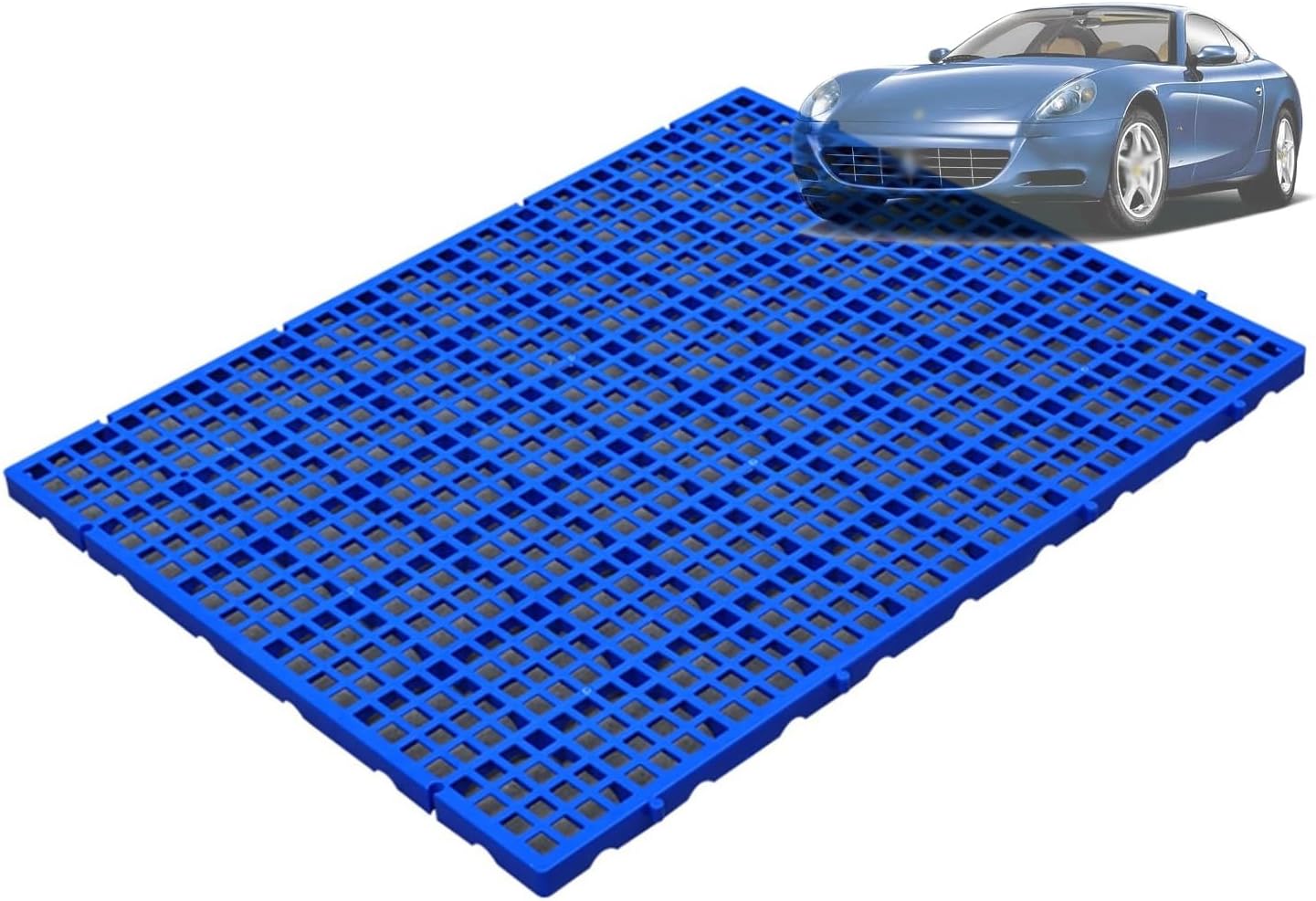 XPLKQXE Plastic Pallet, Lightweight Floor Polyethylene Pallet, Breathable Grid Ventilation Pallet Pad Board, Tray Rack Basement Storage/Supermarket Display (Color : Blue-39.4x23.6x2in, Size : 1pcs)