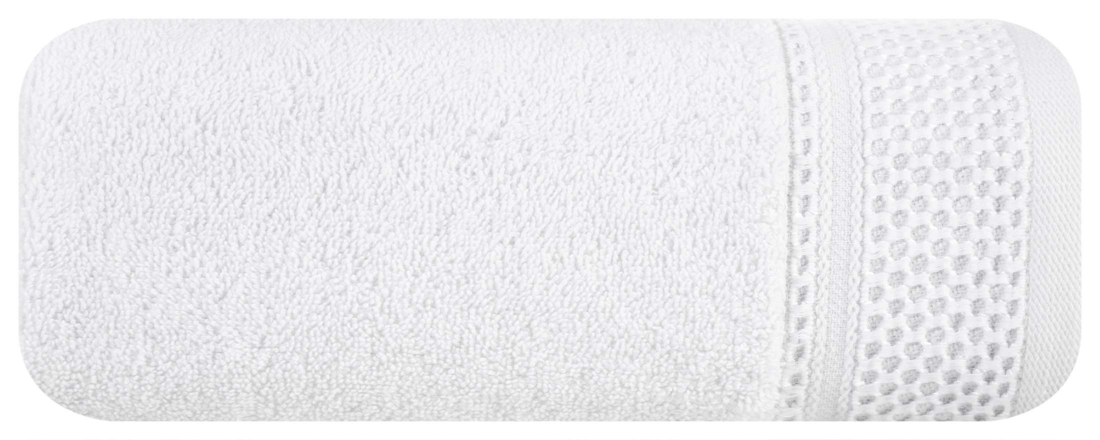 Eurofirany Carlo zestaw ręczników kąpielowych z motywem – chłonne, 100% bawełny 580 g/m², wysokiej jakości, 3 i 6 sztuk, białe, 50 x 90 cm, 6