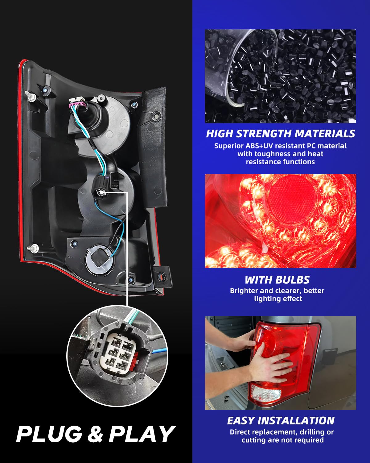 Dodge Caravan Headlight Right Passenger Side LED Tail Light Assembly For 2011- - DOT Certified 2020 Dodge Grand Caravan - Foto 4