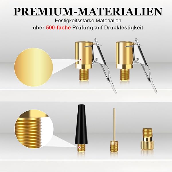 Leikedun Kit di adattatori per valvole 5 in 1 per Bosch EasyPump, compatibile con pneumatici per auto, biciclette e palloncini, 5 adattatori multifunzione - 3