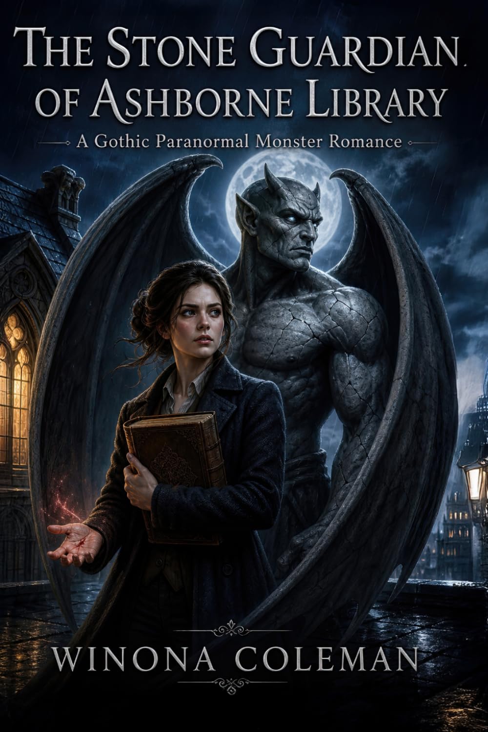 The Stone Guardian of Ashborne Library: A Gothic Paranormal Monster Romance (The Cursed Guardians of Ashborne)