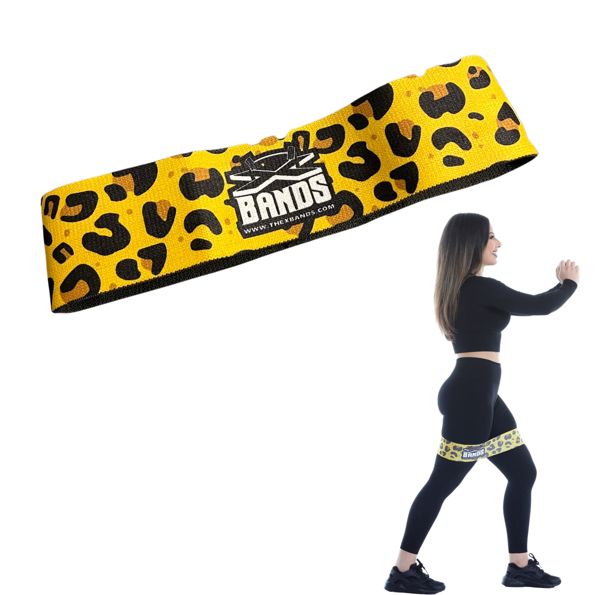 The x BandsExercise Resistance Bands - Non-Slip Extra Thick Fabric Hip Loop Booty Bands - 20, 30, 40, 50 lb - Fitness Workout for Legs, Butt Training, Stretching, Yoga