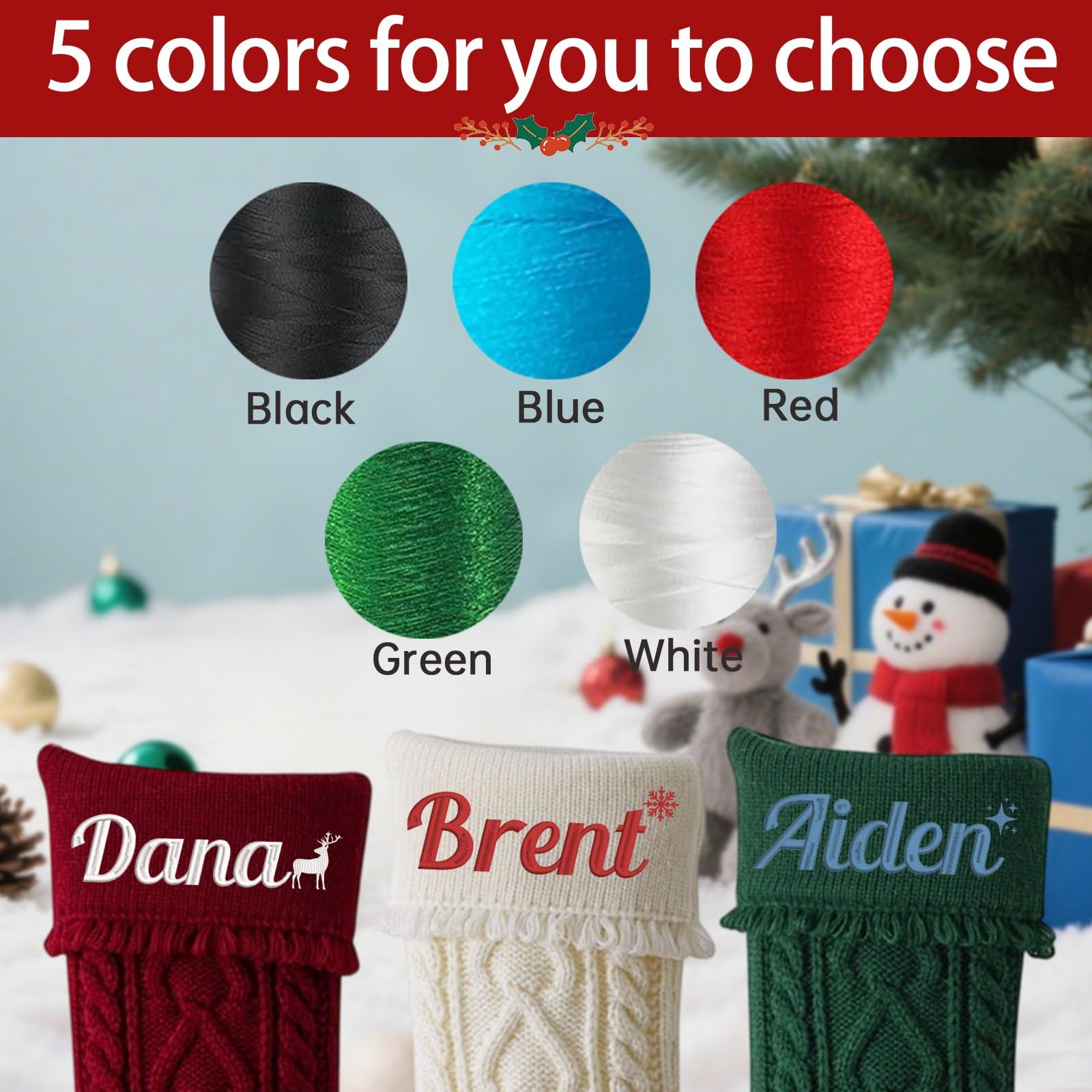 Divertidos calcetines de Navidad de 45,7 cm, con nombre bordado personalizado, de punto, para colgar en la chimenea, decoración de fiesta de Navidad