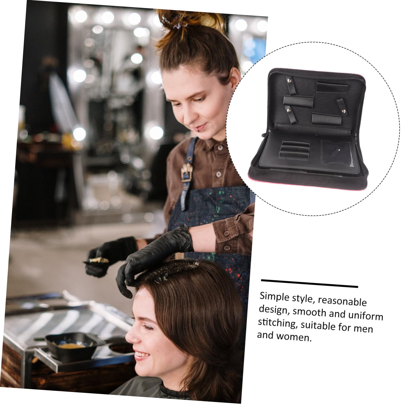 MAGICLULU Friseurscherentasche für Salon und Barbershop, Pu Leder, Rosa