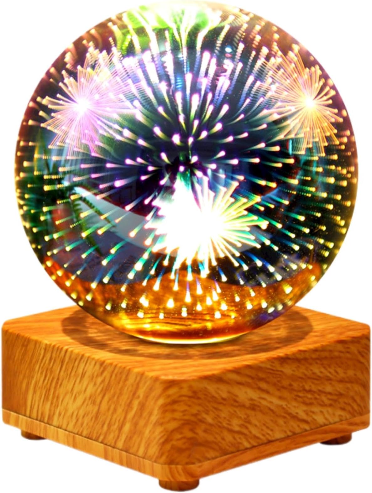 Twinkle Table Lamp, 3D Firework Ball Night Light Color Changing Cute Room Decor Decorative Nightstand Table Lamp LED Bedroom Lamp for Kids Room, Home, Office, Nursery