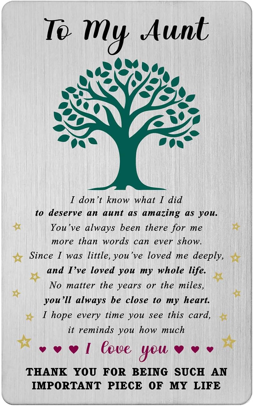 Viayen Aunt Valentines Day Card, I Love My Aunt Birthday Mother's Day Easter Wedding Gifts Ideas from Niece