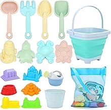 TUZHE Sandspielzeug Strandspielzeug Kinder 18 Stück Sandspielzeug Set Sandkasten Spielzeug mit Eimer Spaten Sandförmchen Sand Spielzeug ab 2 3 4 5 Jahr