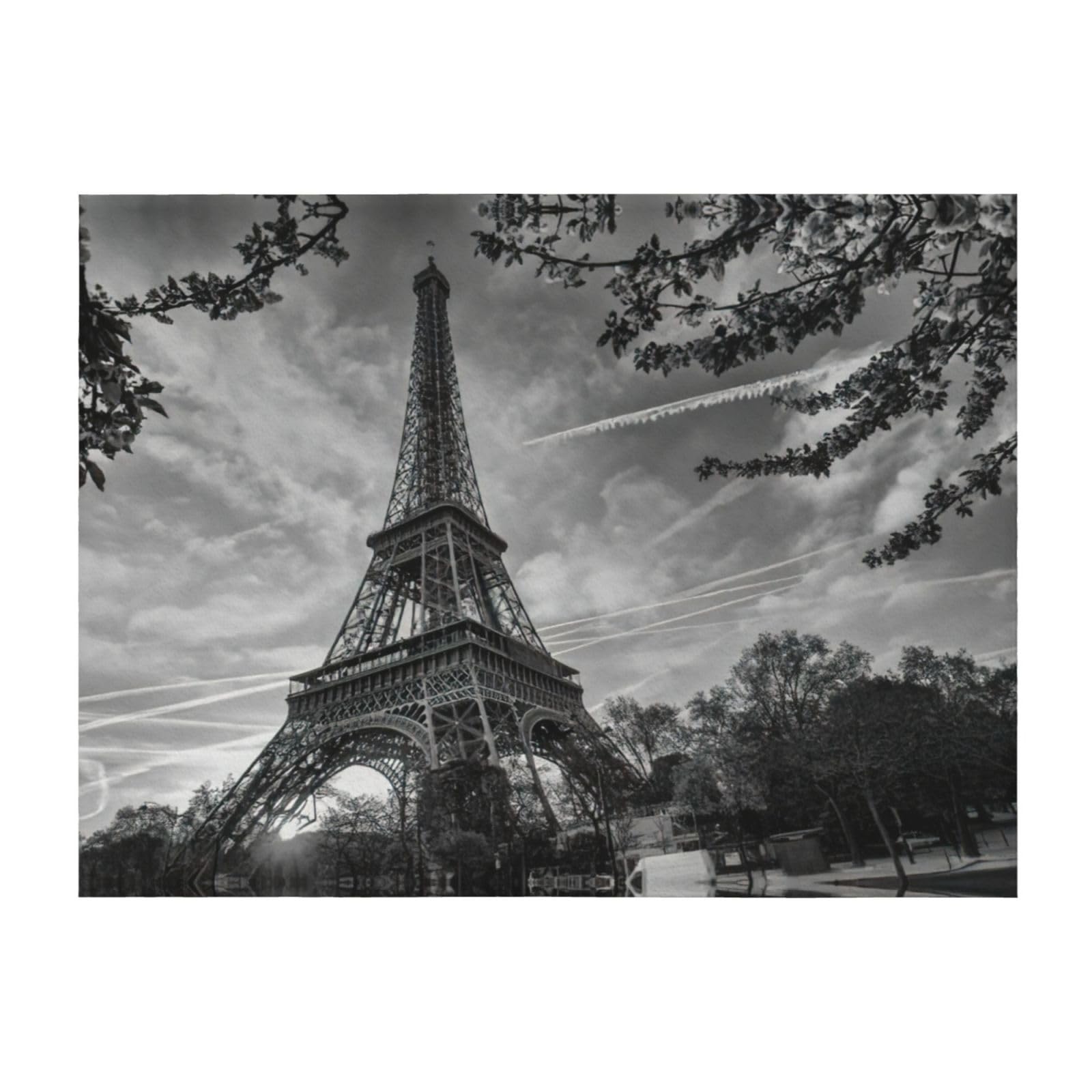 Couverture de lit legere en microfibre Tour Eiffel toutes tailles