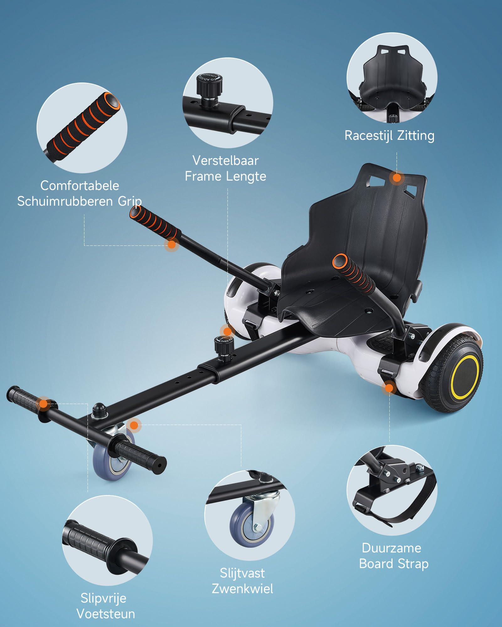 CO-Z Hoverboard Sitz Hoverkart Gokart Sitz für 6,5 Zoll 8,5 und 10 Zoll Hoverboards Sitzscooter Sitz für Self-Balancing Scooters