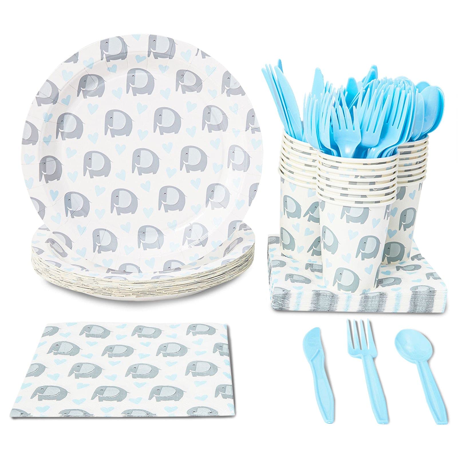 Elephant Baby Shower for Boys Theme Supplies, Birthday Party