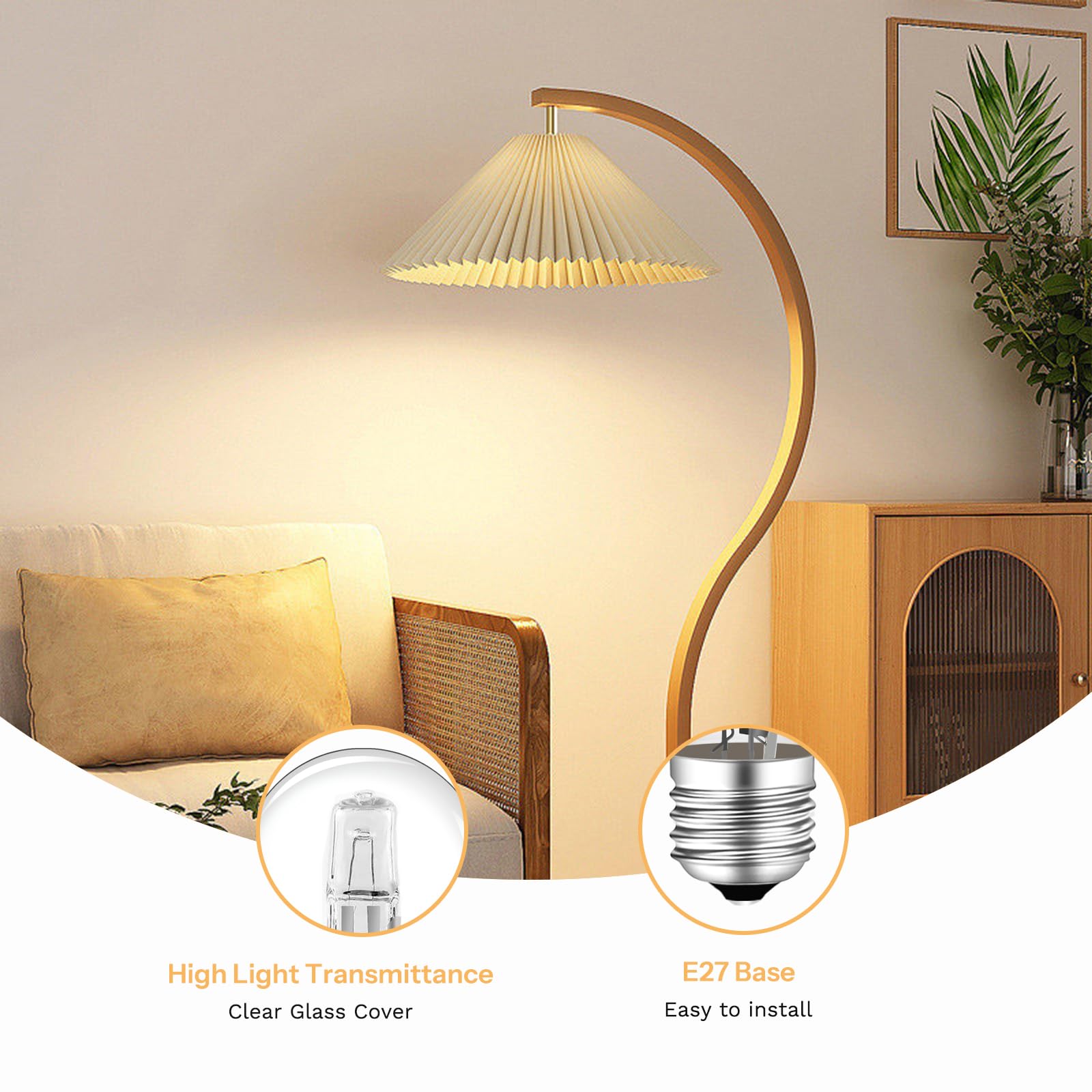 Caldarax Lot de 6 Ampoule G45 E27 28W, Dimmable Blanc Chaud 2700K Transparent Ampoule Globe G45 E27 AC 230V 370LM pour Lustre, Lampe de Table, Lampadaire