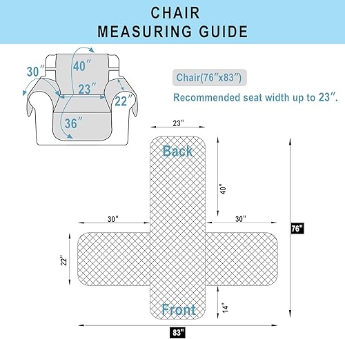 Miniatura 7 de Luxshare Home Recliner Chair Covers Reversible Sofa Cover Couch Cover for Pets Lazy Boy Furniture Protector(23''Recliner Small,ChocolateBeige)