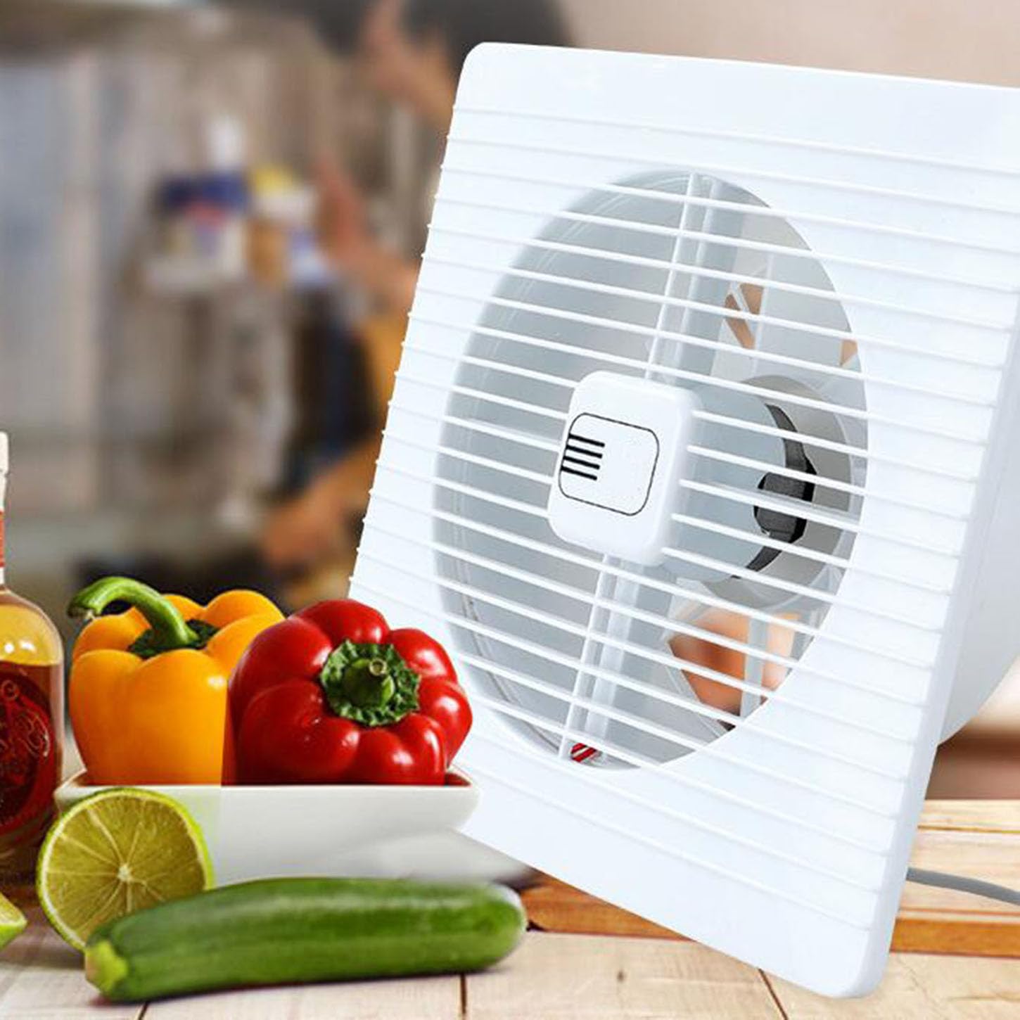Aspiratore Bagno,Estrattore Aria con Valvola di Ritegno,Pannello Ignifugo in ABS,per Cucina, Lavanderia, Servizi Igienici, Soffitta Ventola Aspirazione,Motore in Rame Puro,8 Inches