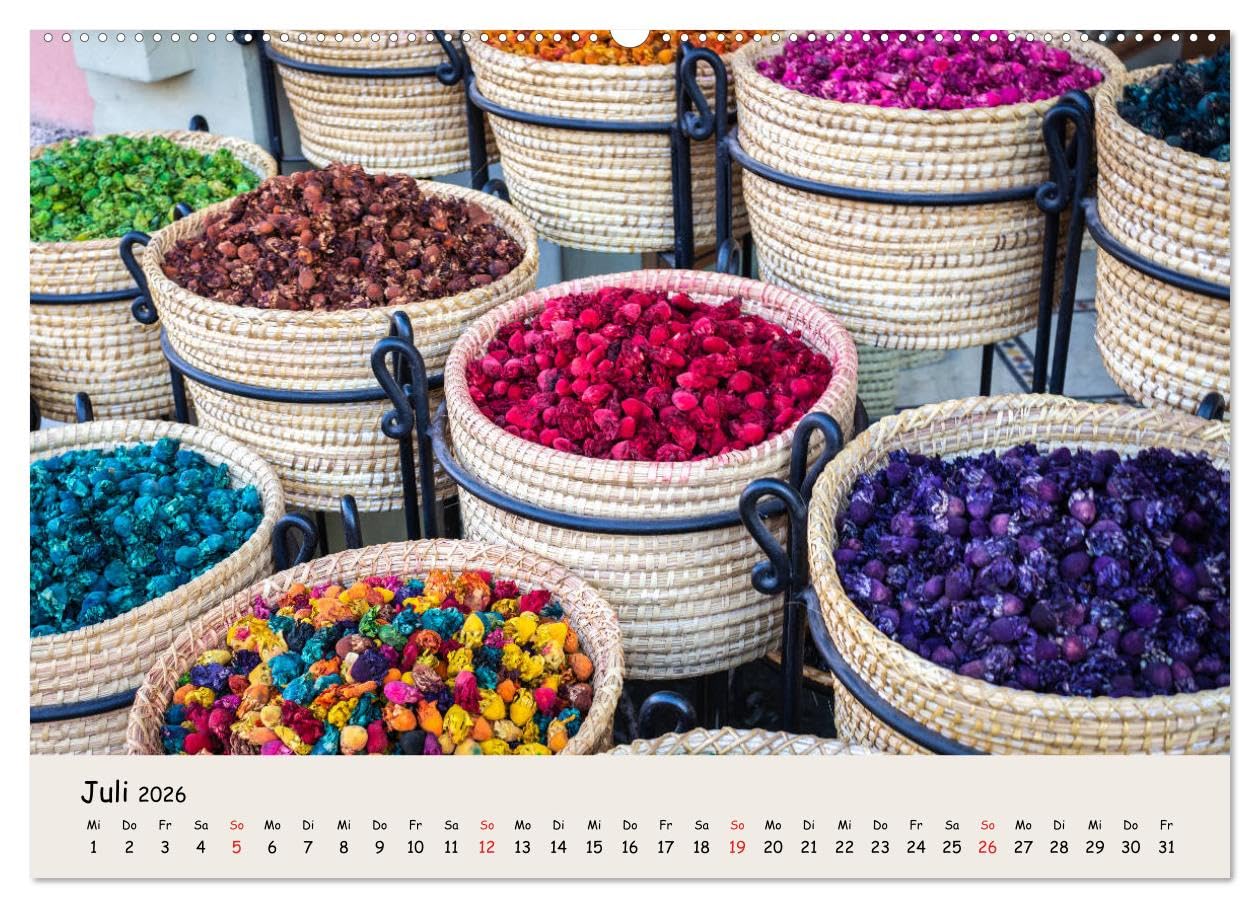 Marrakesch - Eine Stadt wie aus 1001 Nacht (hochwertiger Premium Wandkalender 2026 DIN A2 quer), Kunstdruck in Hochglanz: Lassen Sie sich mitnehmen in die Welt von 1001 Nacht. (CALVENDO Orte)