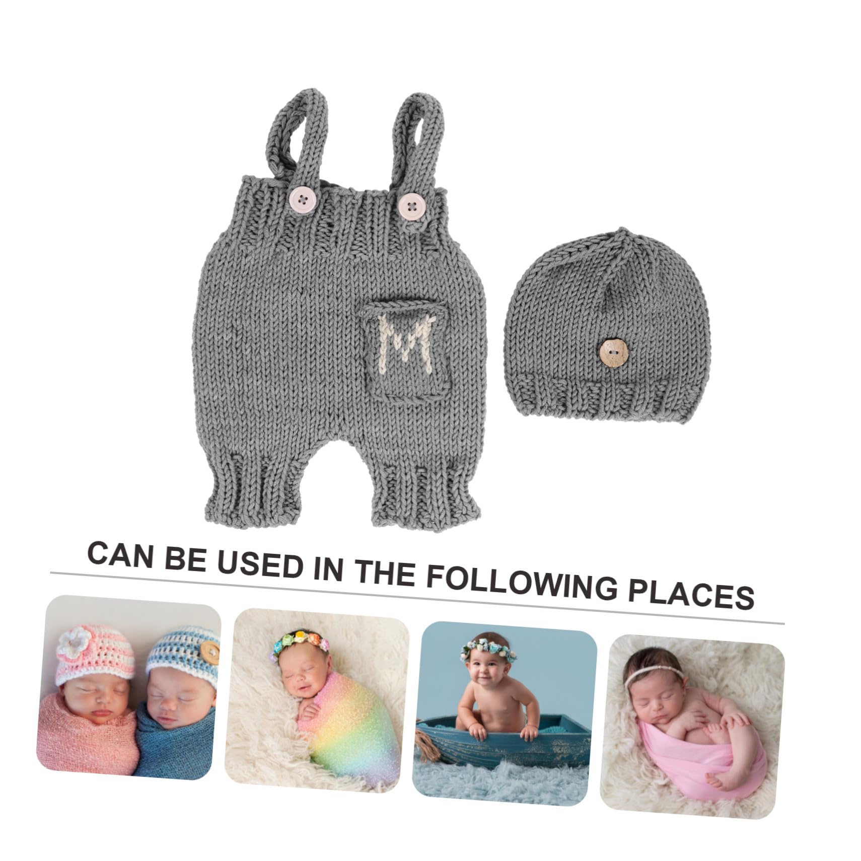 Holibanna Tirantes Recién Nacidos Traje De Fotografía Recién Nacido Niño Ropa De Recién Nacido Accesorios Para Sesión De Fotos De Bebé Ropa De Bebes Material De Algodón De Leche Grey
