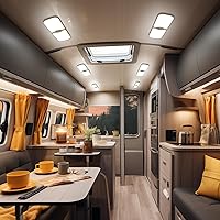 Vista 7 de Luces interiores de caravana, luces LED de 12 voltios de 1200 lm, luces de cámper de 12.5 W, luces LED de RV para interiores de 12 V, luz de cúpula