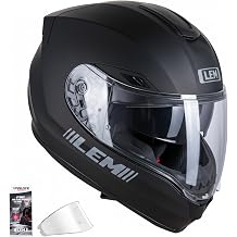 LEM Motorcycle Helmets Full Face, Helmets for Men DOT Certified, PINLOCK &amp; DVS Dual Vision, Motorcycle Street Bike Helmet for Adults Fiberglass Shell Bluetooth Ready for Cruiser(Matte Black, Size M)