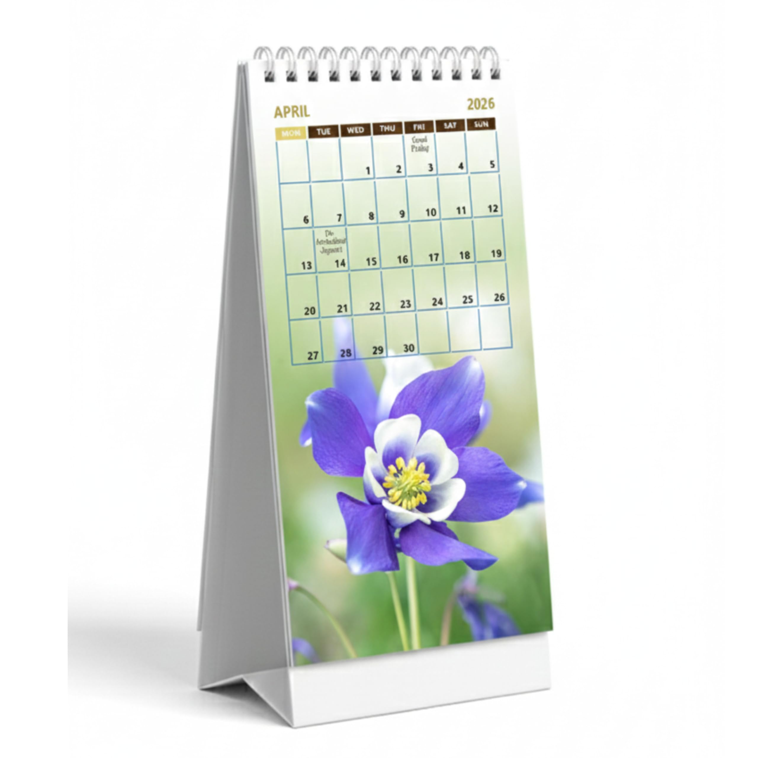 Thinkcrafts 2026 Desk Calendar, Floral Design, Spiral Bound, 8 x 4.5 Inches, Monthly Planner with Stand-image-9