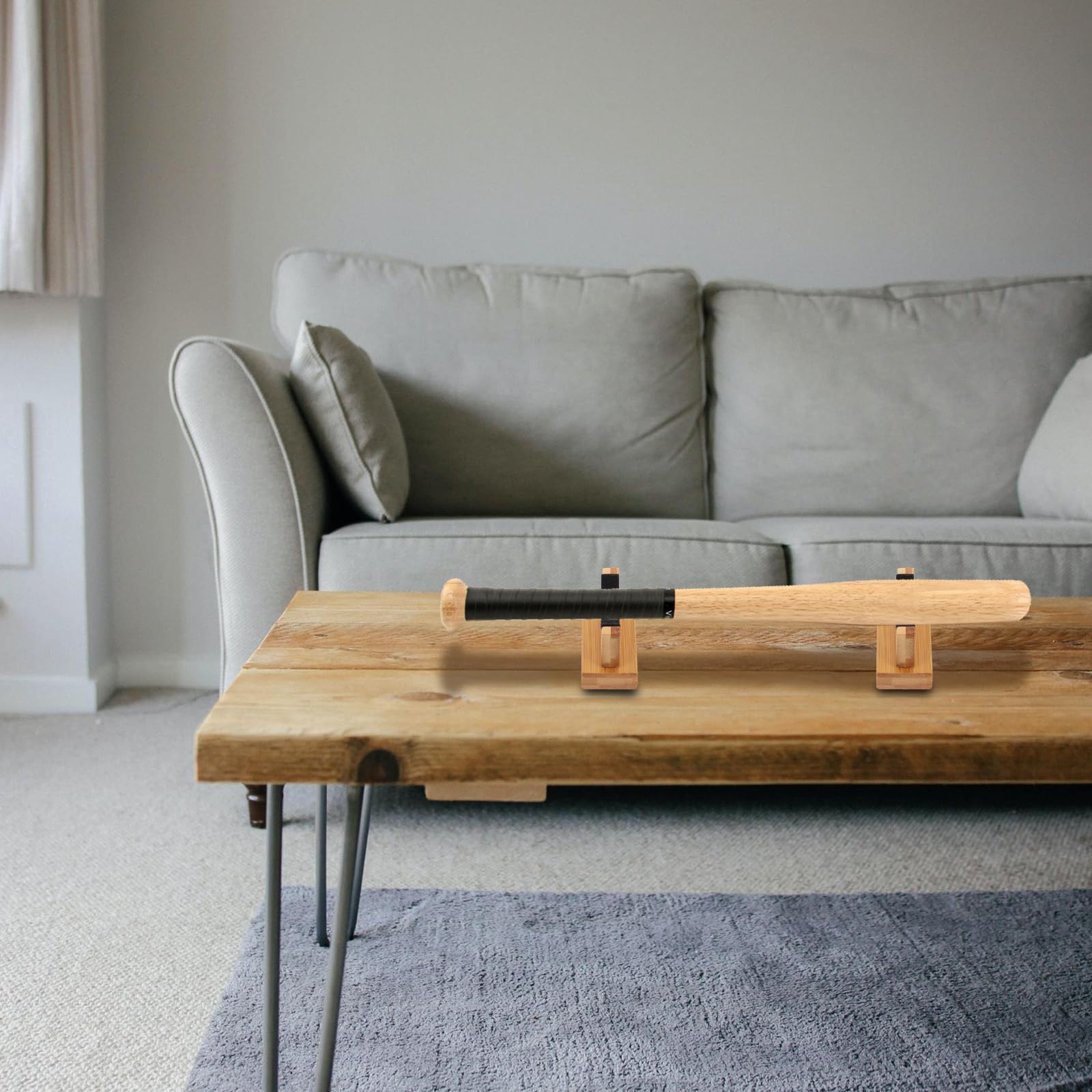 BESPORTBLE Holz Baseballschläger Ständer: Baseballschläger Halterung Tisch Displayhalter Horizontale Rack Halterung für zu Hause