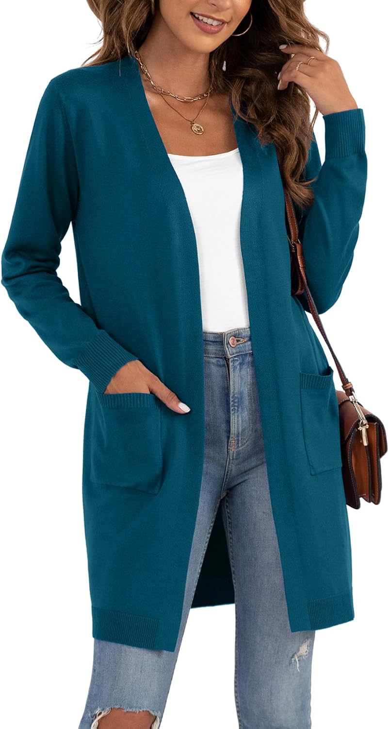 VIISHOW Women's Classic Cardigans Long Sleeve Open Front Casual Knit Cardigan Sweaters Coat Soft Outwear