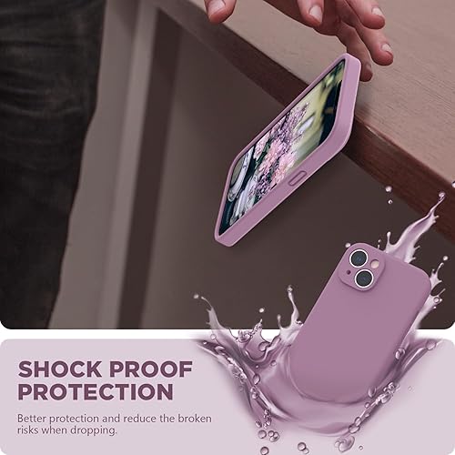 Miniatura 7 de SURPHY Funda compatible con iPhone 14 con protector de pantalla (protección de cámara y forro de microfibra suave), funda de silicona líquida de 6.1