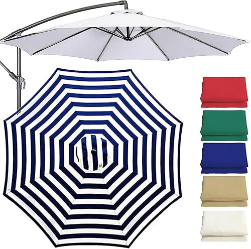Vista 12 de KAnduo Fundas de repuesto para sombrilla de patio de 6.6 pies, 9 pies/10 pies, 6 varillas / 8 varillas para sombrilla de mesa para exteriores, Blanco