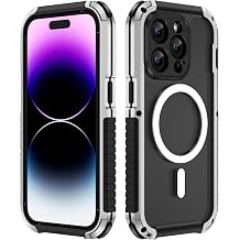 Magnetic for iPhone 14 Pro Max MagSafe Case with Aluminum Frame & 3X Shockproof Bumper & Clear Back, [3X Military Grade Drop Protection], Protective Phone Case iPhone 14 Pro Max