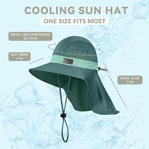 Miniatura 6 de Sukeen Sombrero de sol refrescante para hombres y mujeres UPF50+ sombrero de pesca de ala ancha con solapa para el cuello, sombrero plegable
