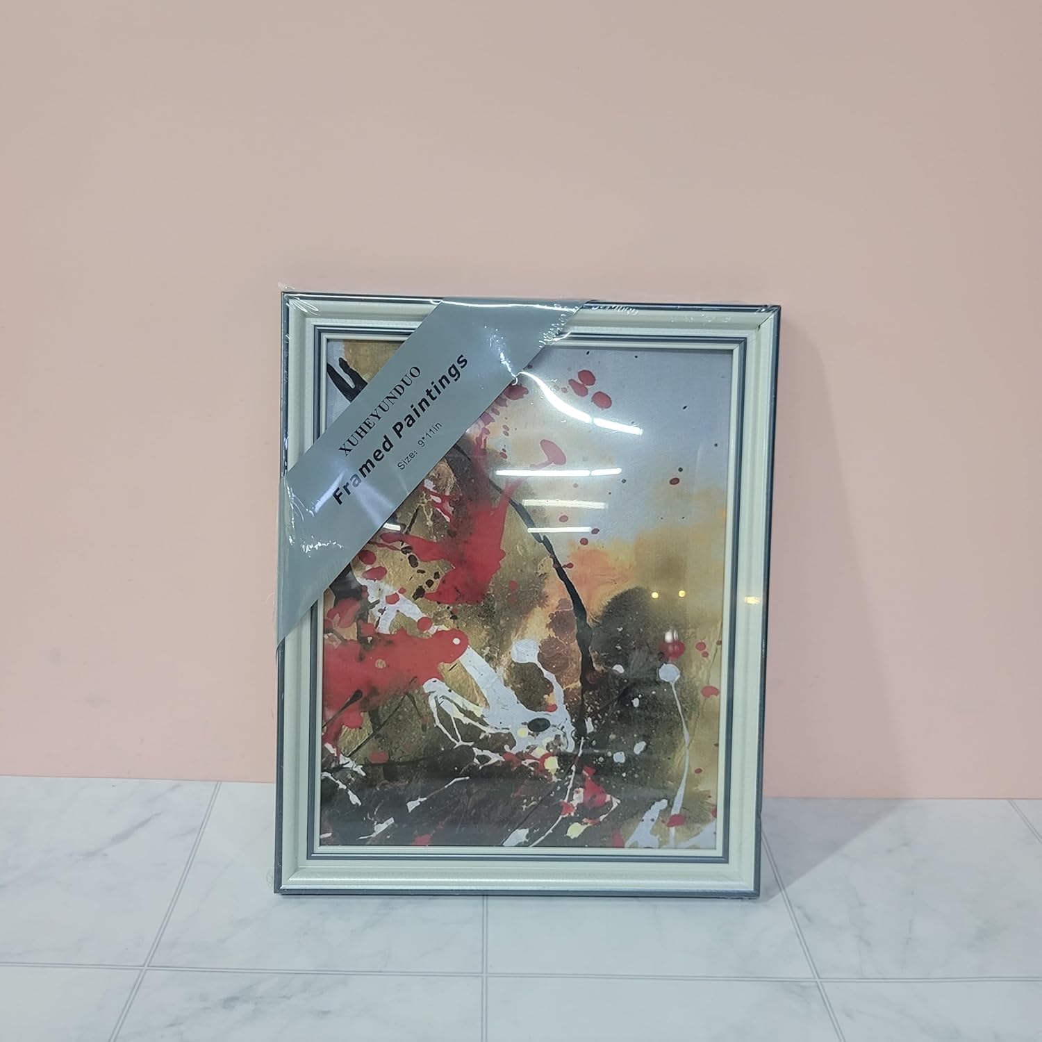 XUHEYUNDUO Framed paintings Framed Abstract Splash Art Wall Decor — Modern Graffiti-Style Mounted Artwork